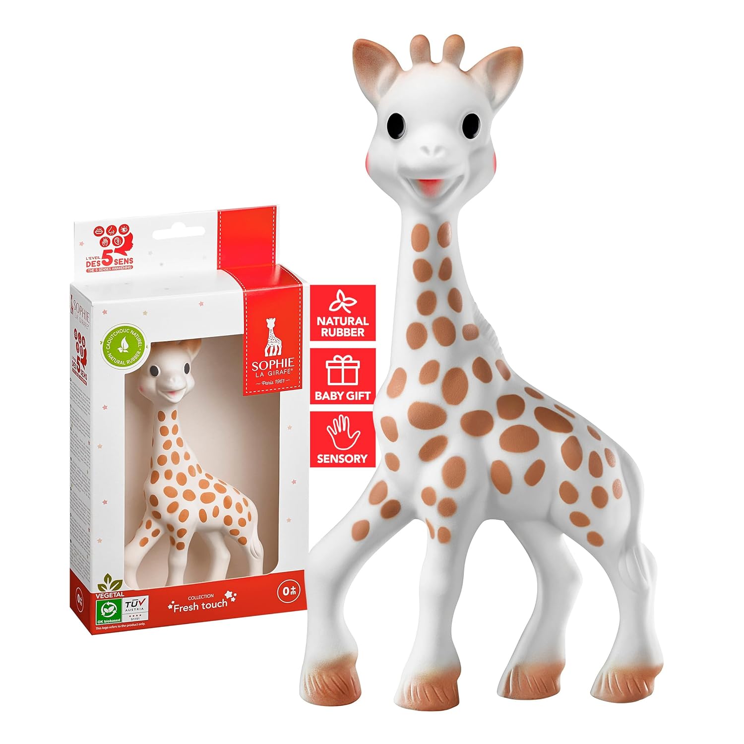 Giraffe Tandvlees Speelgoed voor Baby's | Dierenspeelgoed Bijtring voor Baby's 0+ Maanden