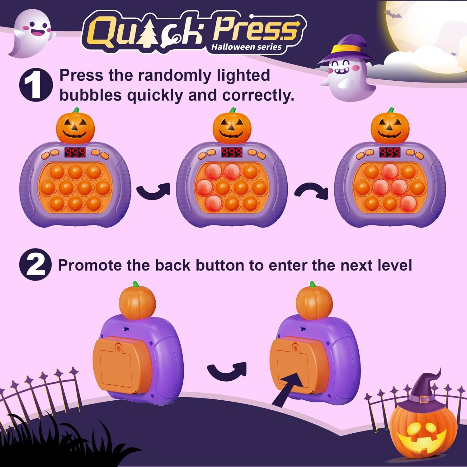 Lichtgevend pop-it spel | Het leukste Halloween fidget