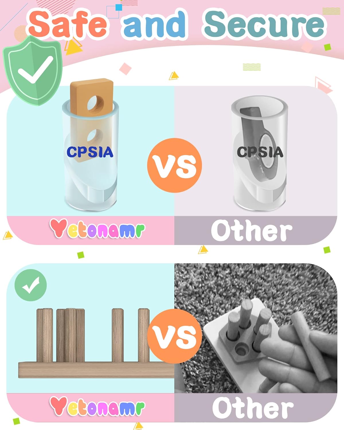 Montessori Speelgoed Hout | Zintuiglijk Educatief Speelgoed voor Peuters 1-3 Jaar | Leerzaam Cadeau voor Jongens & Meisjes