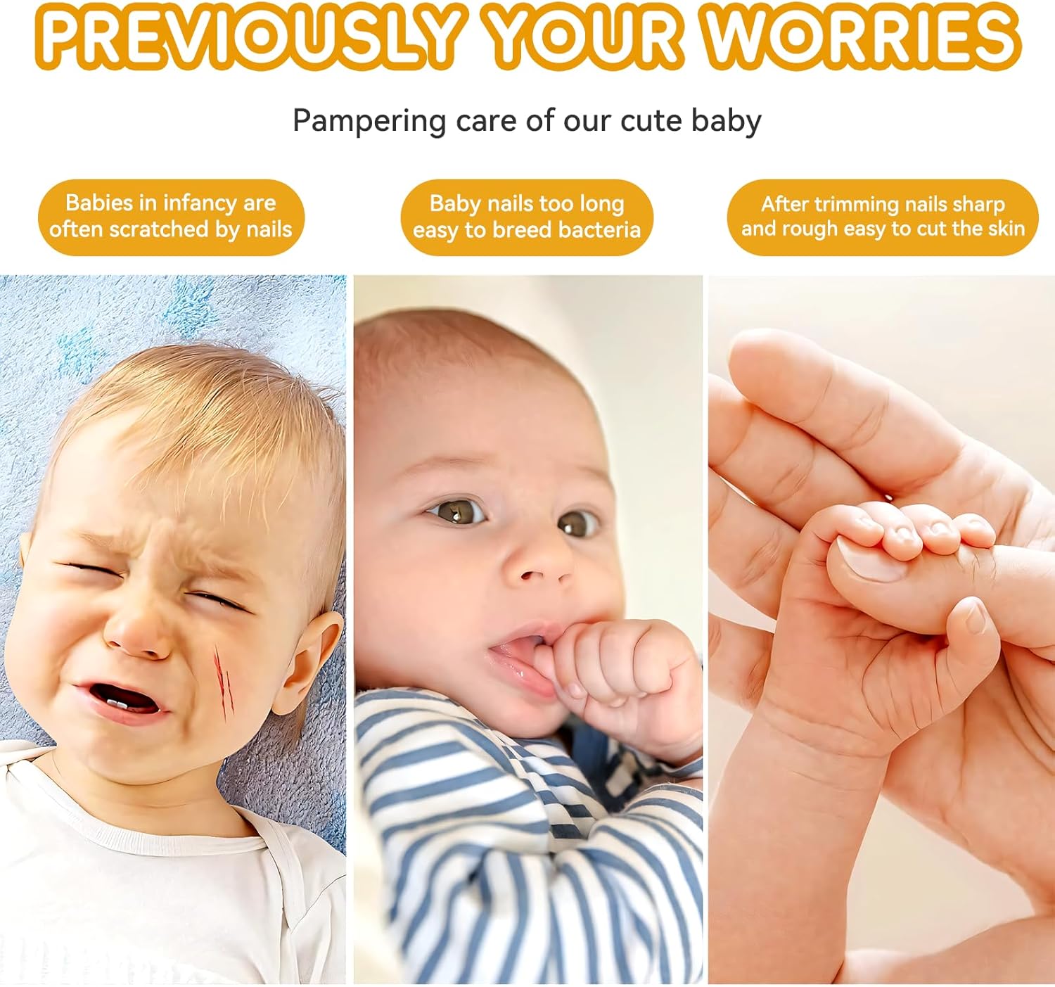 Elektrische baby nageltrimmer | 6-in-1 nagelvijl & manicure set voor baby en volwassenen