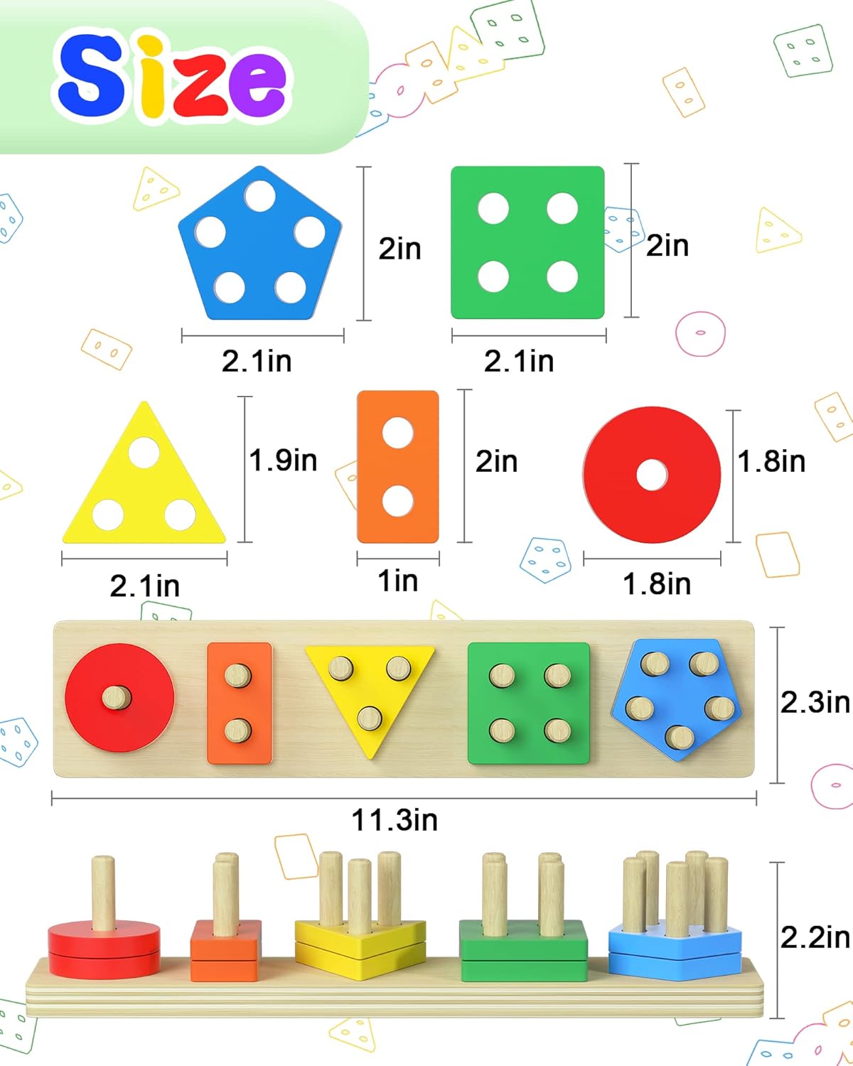 Montessori Speelgoed Hout | Zintuiglijk Educatief Speelgoed voor Peuters 1-3 Jaar | Leerzaam Cadeau voor Jongens & Meisjes