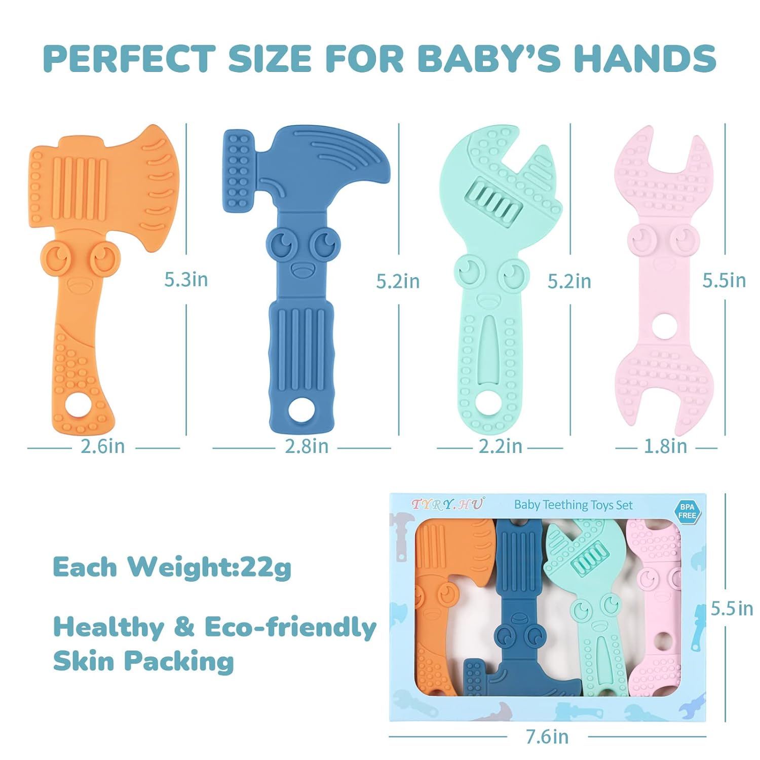 Baby Bijtring Speelgoed | BPA-Vrij Siliconen | Zachte Textuur & Makkelijk Schoon te Maken | 4 Stuks Baby Bijtringen