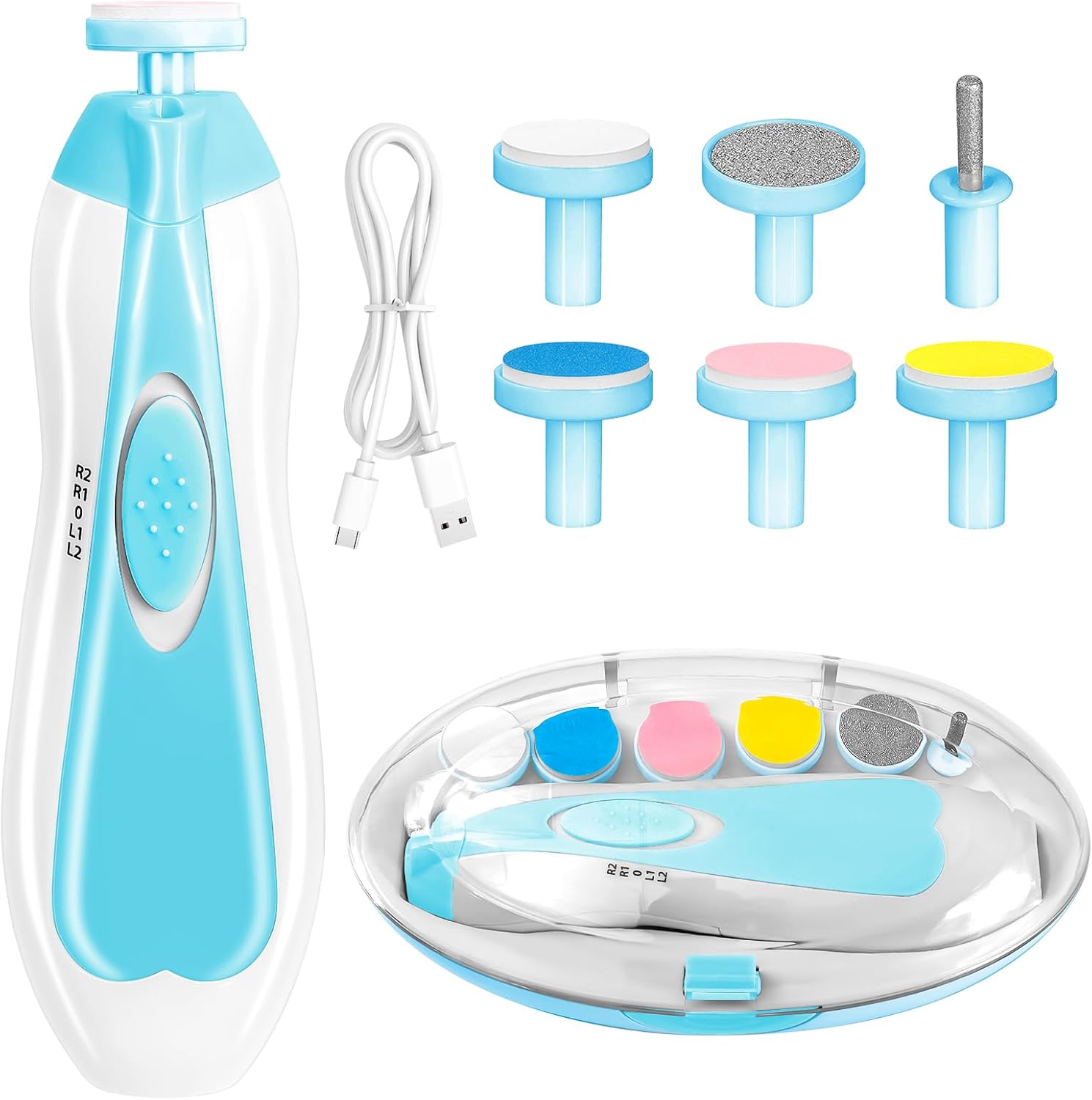 Elektrische baby nageltrimmer | 6-in-1 nagelvijl & manicure set voor baby en volwassenen