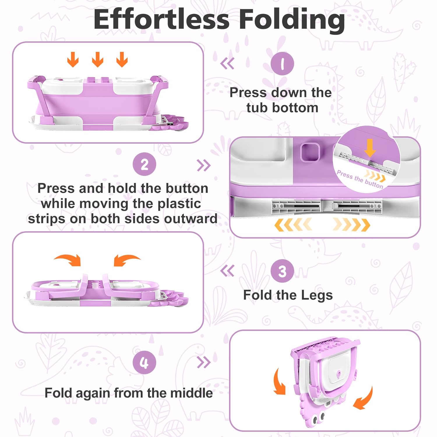 Inklapbaar babybad met thermometer | draagbaar opvouwbaar reisbad 0-36 maanden