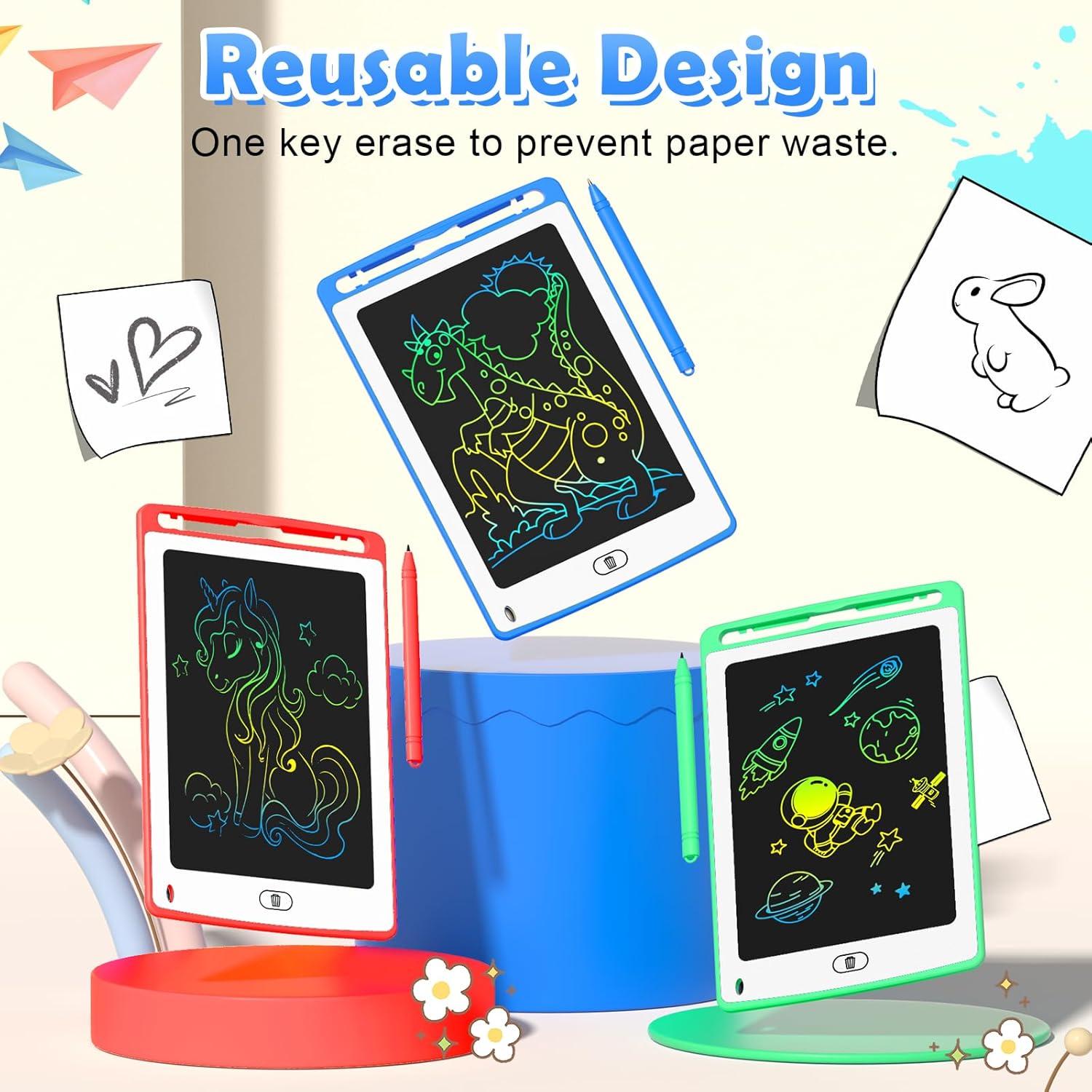 4-pack LCD Tekentablet | 8,5” Doodle Board 3–8 Jaar