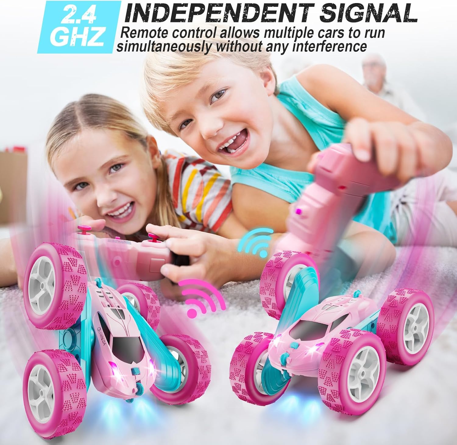 RC Auto 4WD Stuntauto | Afstandsbediening Auto met LED & 360° Flips | USB-C Oplaadbare Baterijen | Cadeau 6-12 Jaar