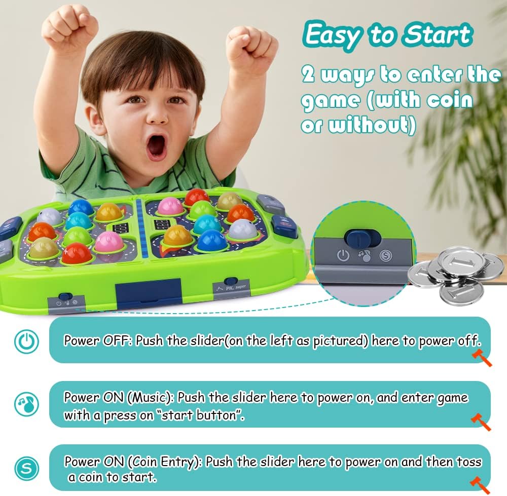 Whack-a-Mole spel | Interactief hamer spel met licht & geluid voor kinderen