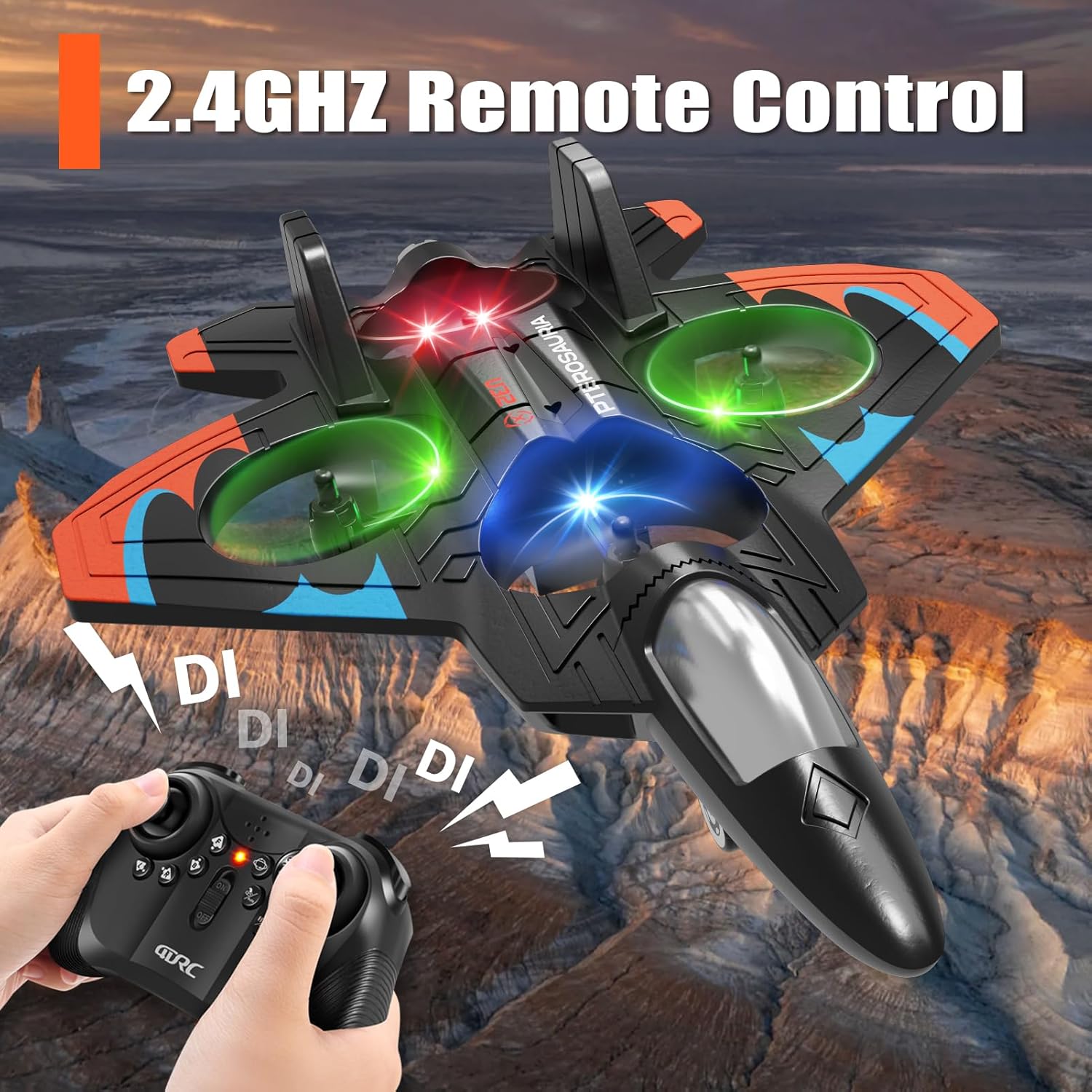 RC Straaljager Vliegtuig | Foam Jet met LED & Stuntfunctie 8–16 Jaar