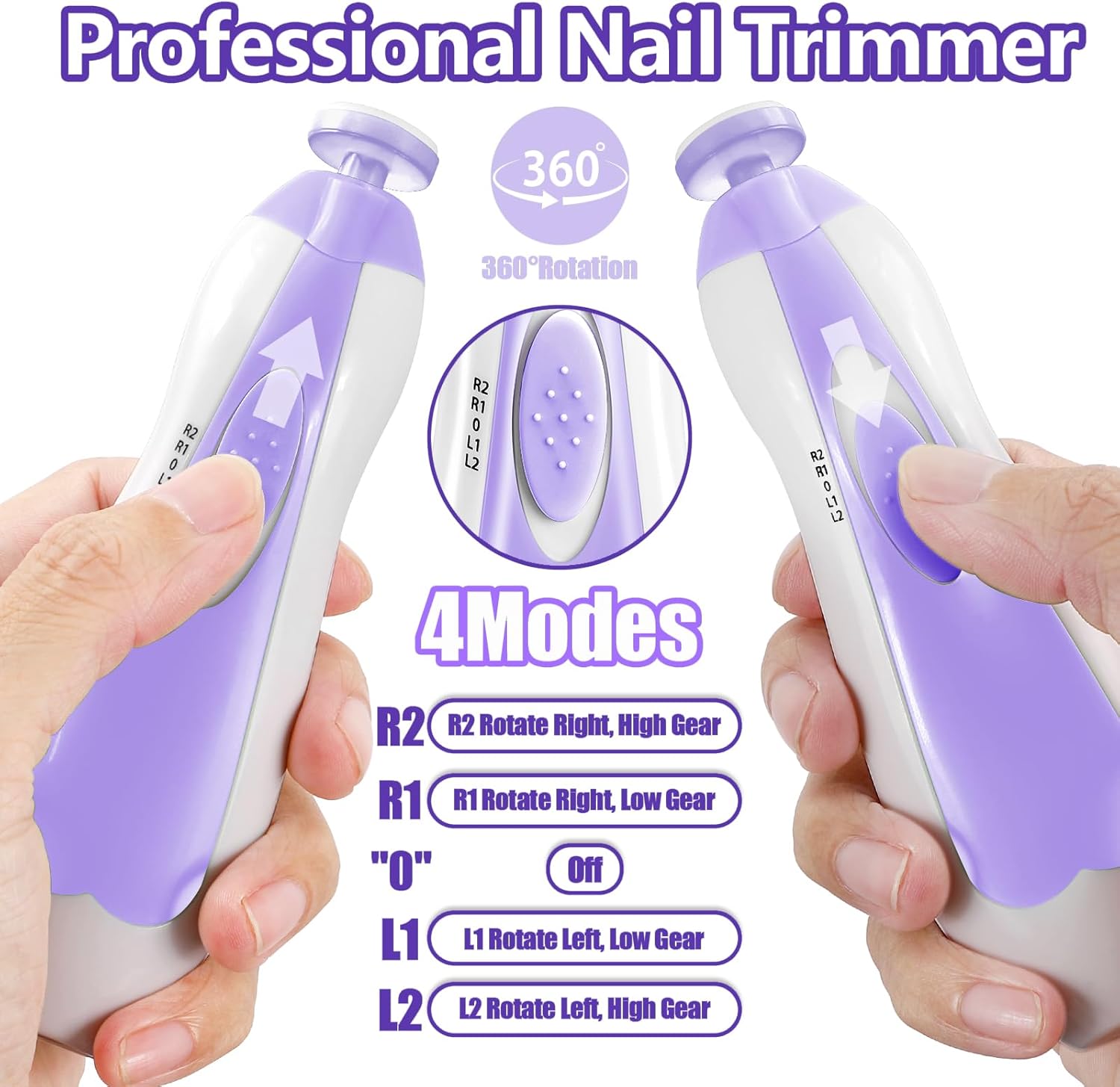 Elektrische baby nageltrimmer | 6-in-1 nagelvijl & manicure set voor baby en volwassenen