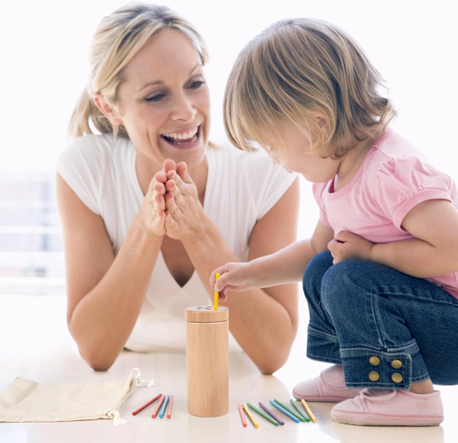 Montessori Kleur- en Sorteerspel | Houten Educatief Speelgoed voor Peuters 2-3 jaar