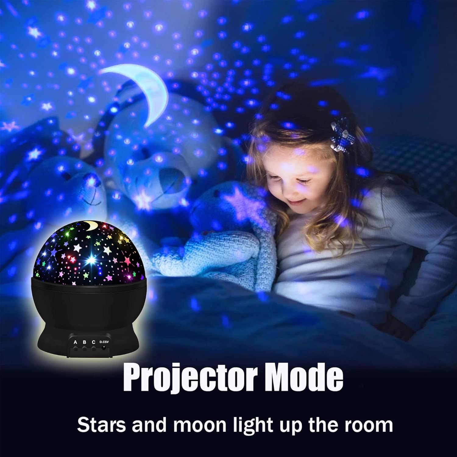 Sterrenprojector en Nachtlampje voor Kinderen van 1-10 Jaar - Roterende Projector met 16 Kleuren voor Meisjes en Jongens - Magisch Cadeau voor Baby- en Kinderkamer