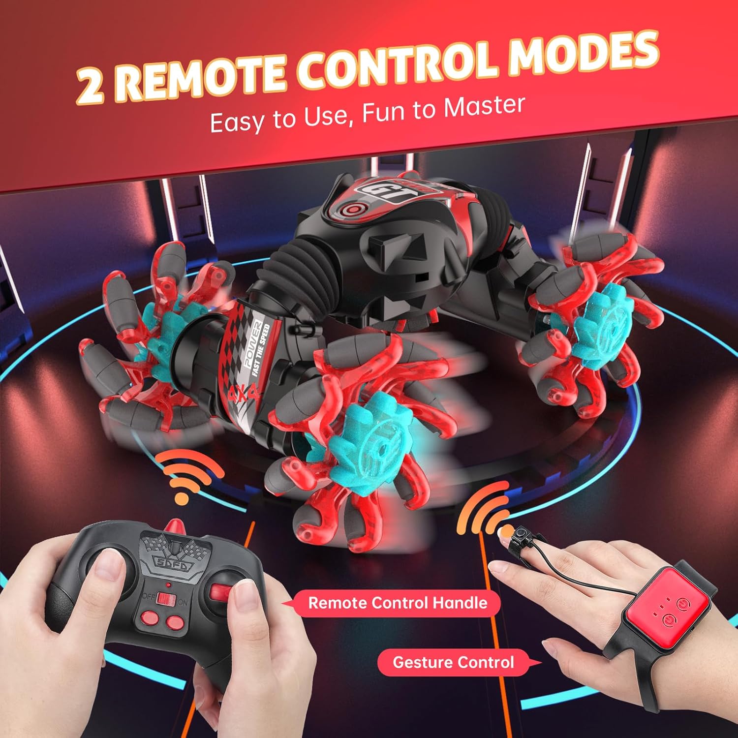 Gebaar Gestuurde RC Stuntauto | 360° Draaiende 4WD Twist Auto | Afstandsbediening Speelgoed met Licht en Muziek | Kinderen 6+ | Cadeau Ideeën
