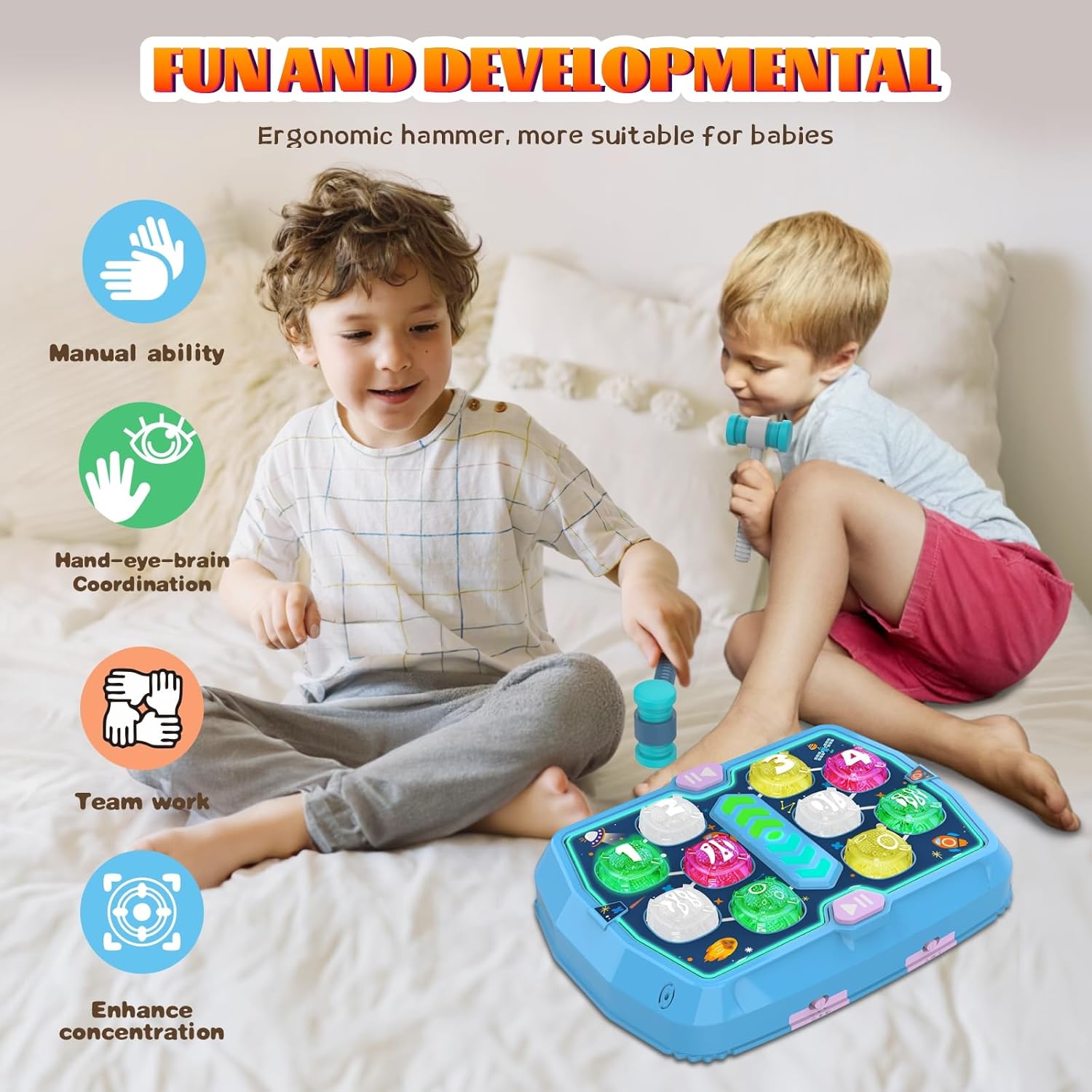 Hamerspeelgoed voor Kinderen 3-6 Jaar | Educatief Speelgoed met Licht en Geluid | Hand-Oogcoördinatie Ontwikkeling