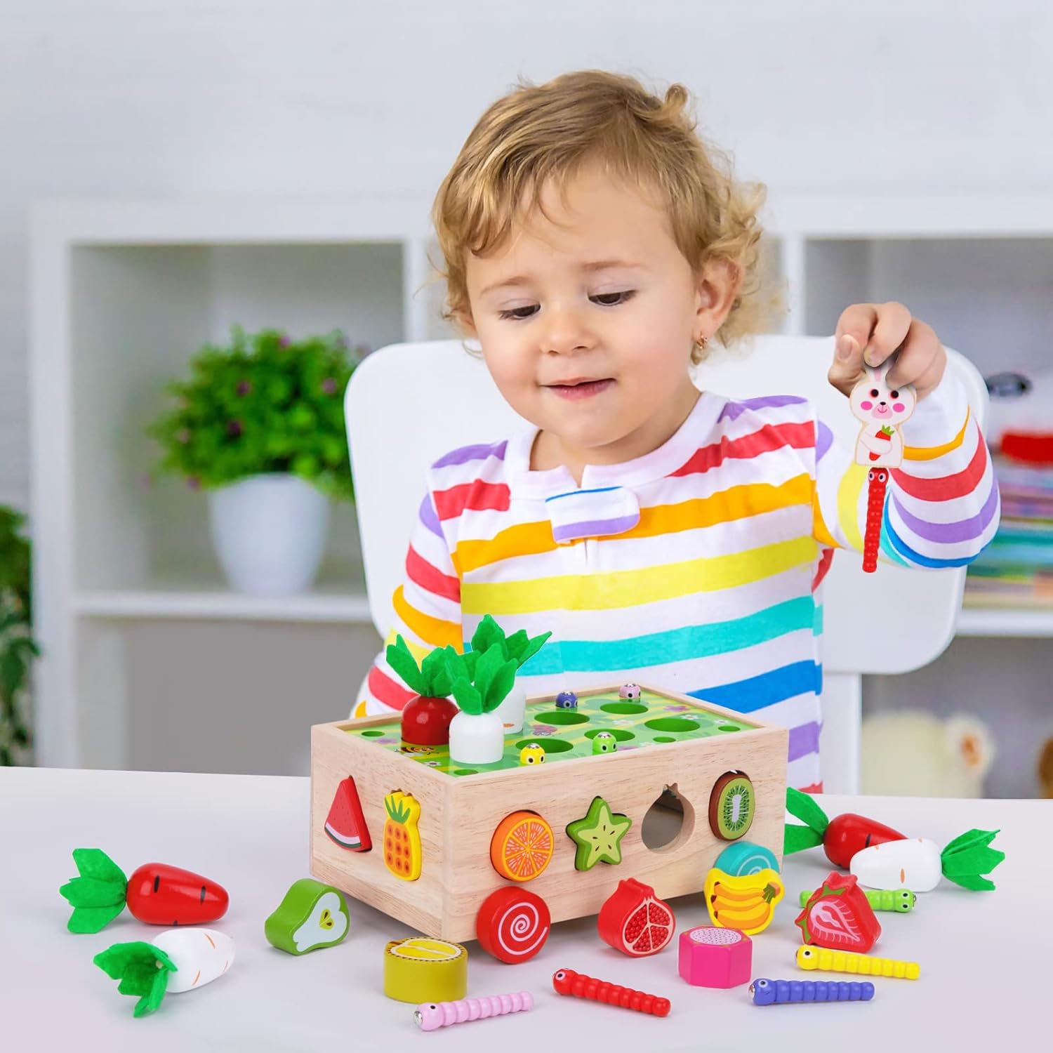 Montessori Houten Speelgoed voor Peuters | Vormensorteer Speelgoed voor Kinderen van 1-3 Jaar