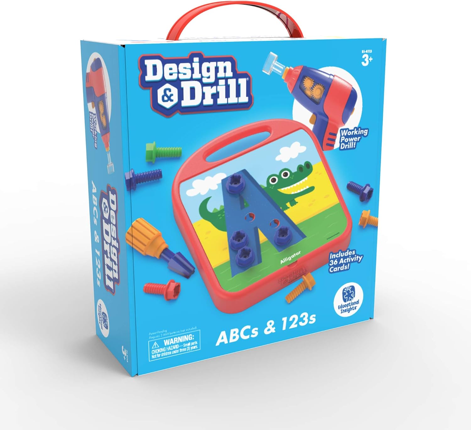 Design & Drill ABCs & 123s | 90-delige set met elektrische boor, vanaf 3 jaar