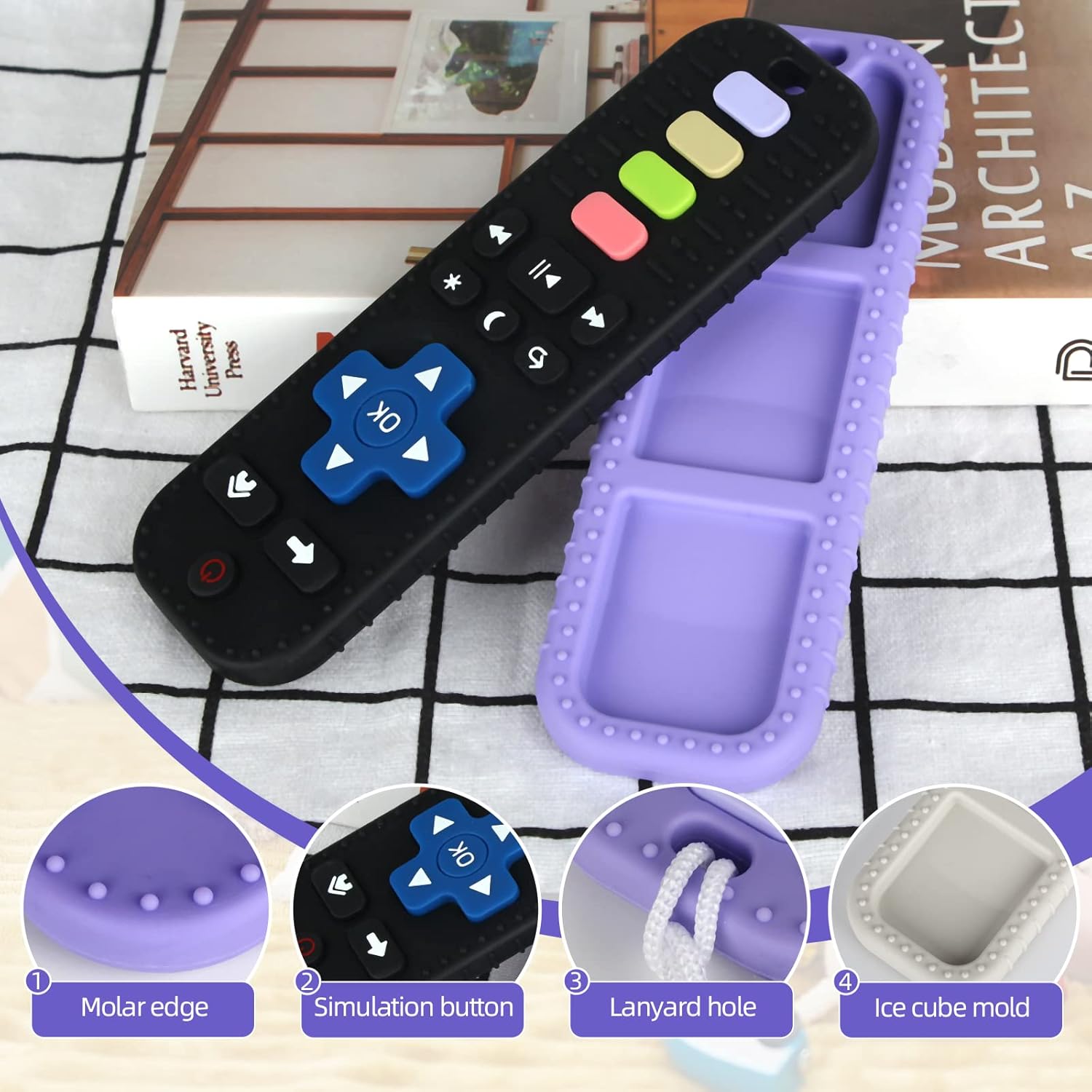 Tandjesverlichting Baby Bijtspeelgoed | TV Afstandsbediening Vorm Bijtring voor Baby's 3-24 Maanden
