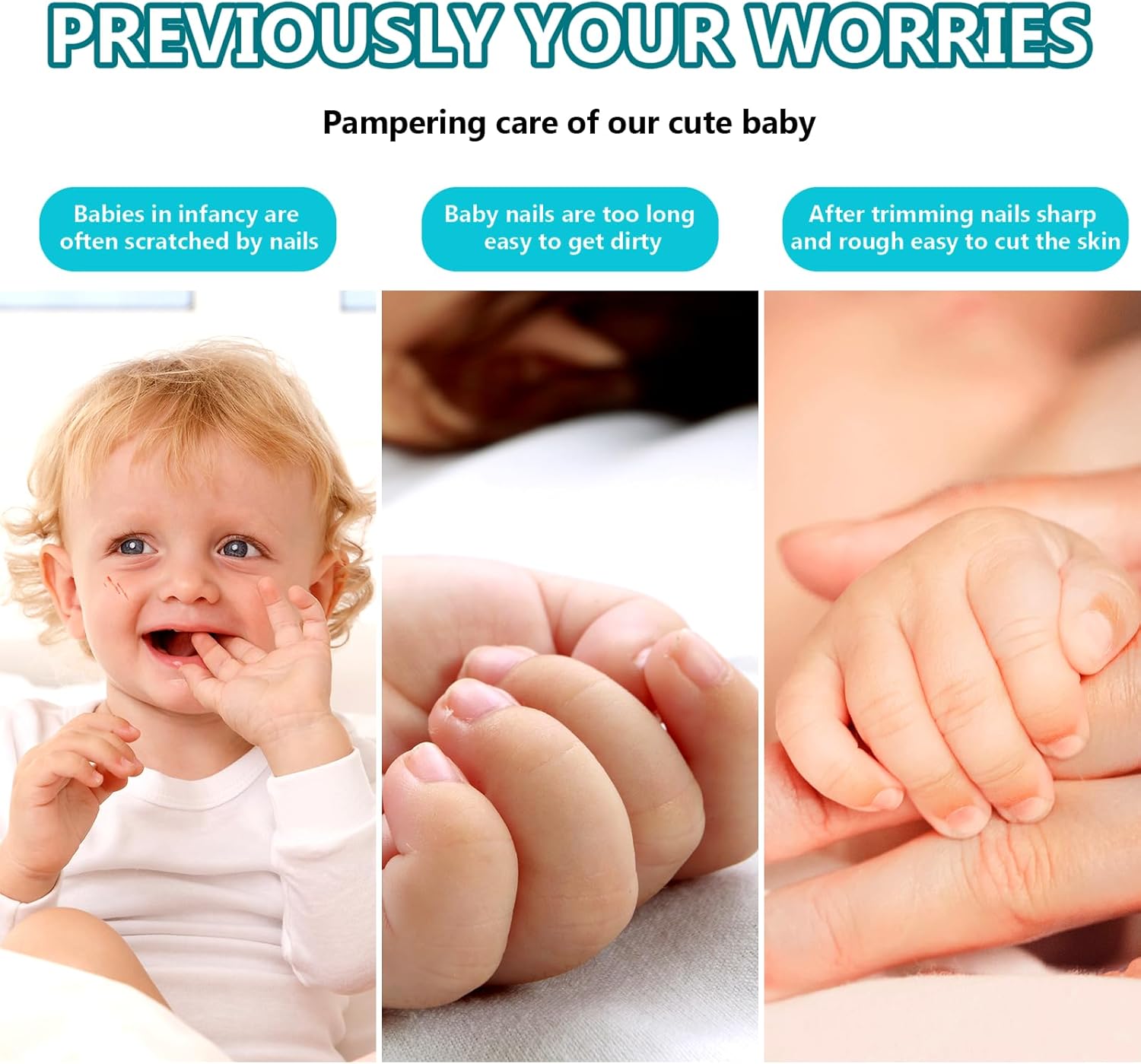 Elektrische baby nageltrimmer | 6-in-1 nagelvijl & manicure set voor baby en volwassenen