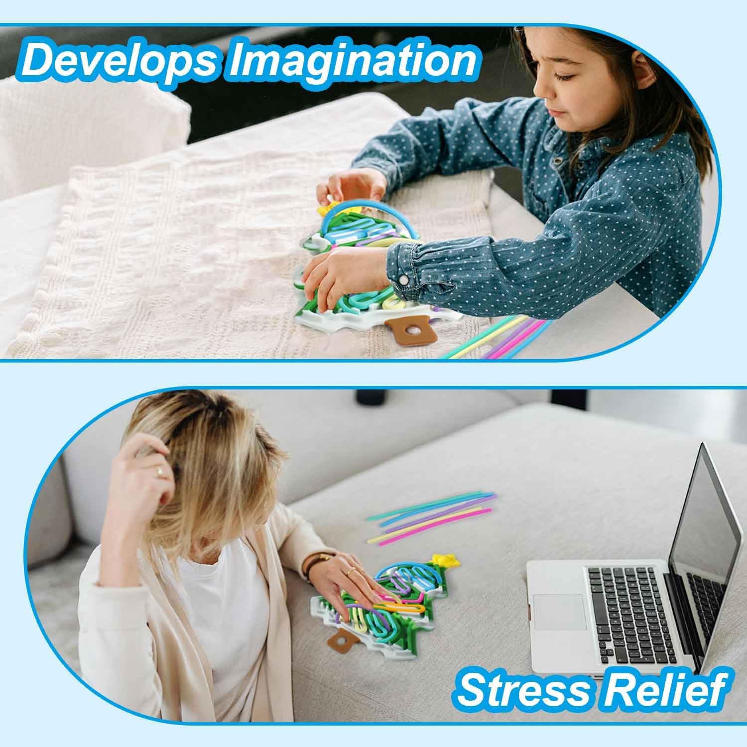 Siliconen Sensorisch Activiteitenbord Fidgetbord in kerstboomontwerp | Anti-stress speelgoed voor kinderen (3+) en volwassenen