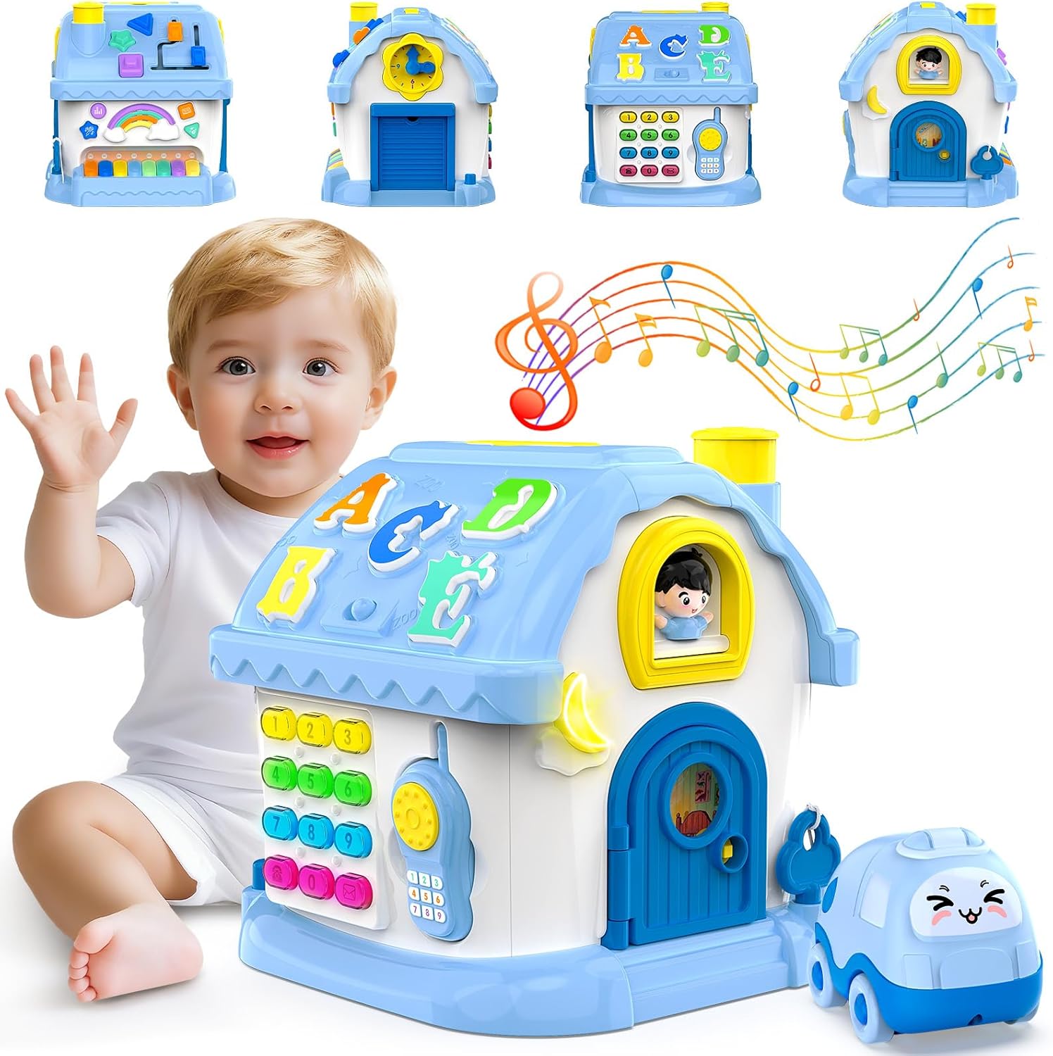 Montessori muzikaal huis | 12-in-1 leerspeelgoed voor baby’s 6-24 maanden