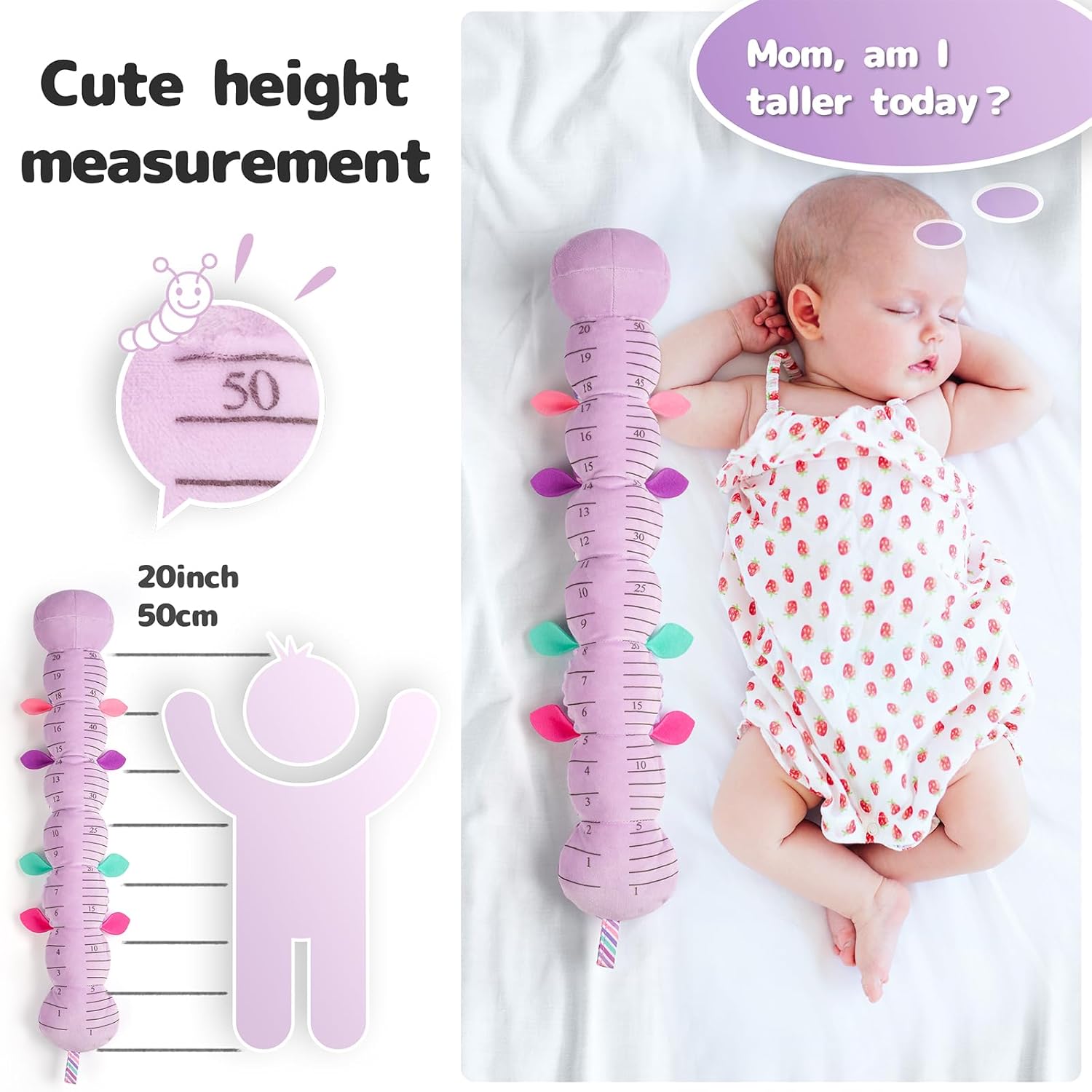 Pluche Musicale Rups voor Baby's | Multi-Sensorisch Activiteit Speelgoed met Kraakgeluiden, Rammelaar en Texturen - Speelmat voor 0-3-6-12 Maanden