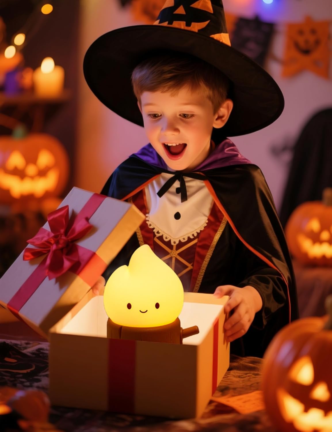 Schattige spook kampvuur lamp | Oplaadbaar nachtlampje voor kinderen