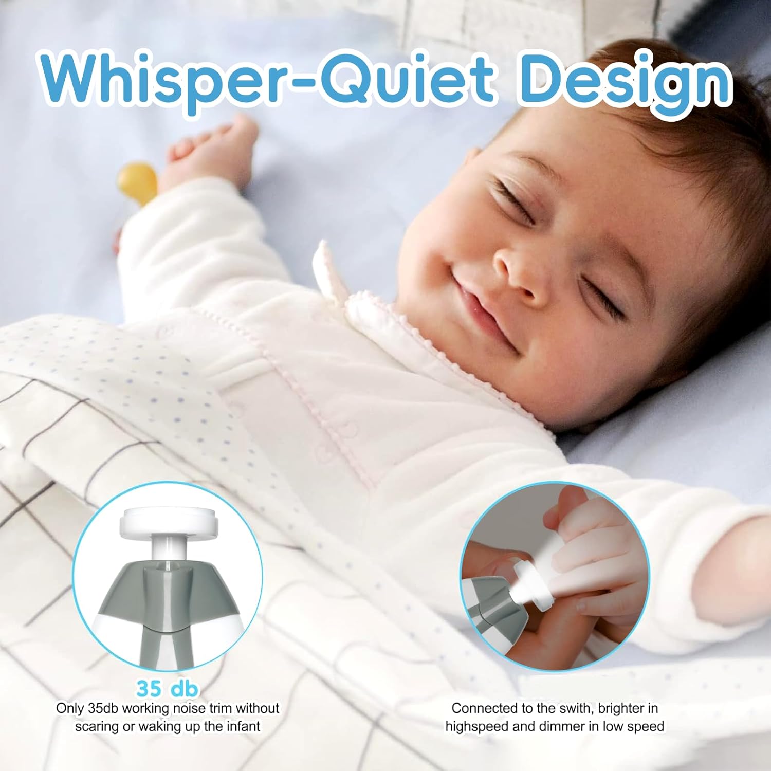 Elektrische baby nageltrimmer | 6-in-1 nagelvijl & manicure set voor baby en volwassenen