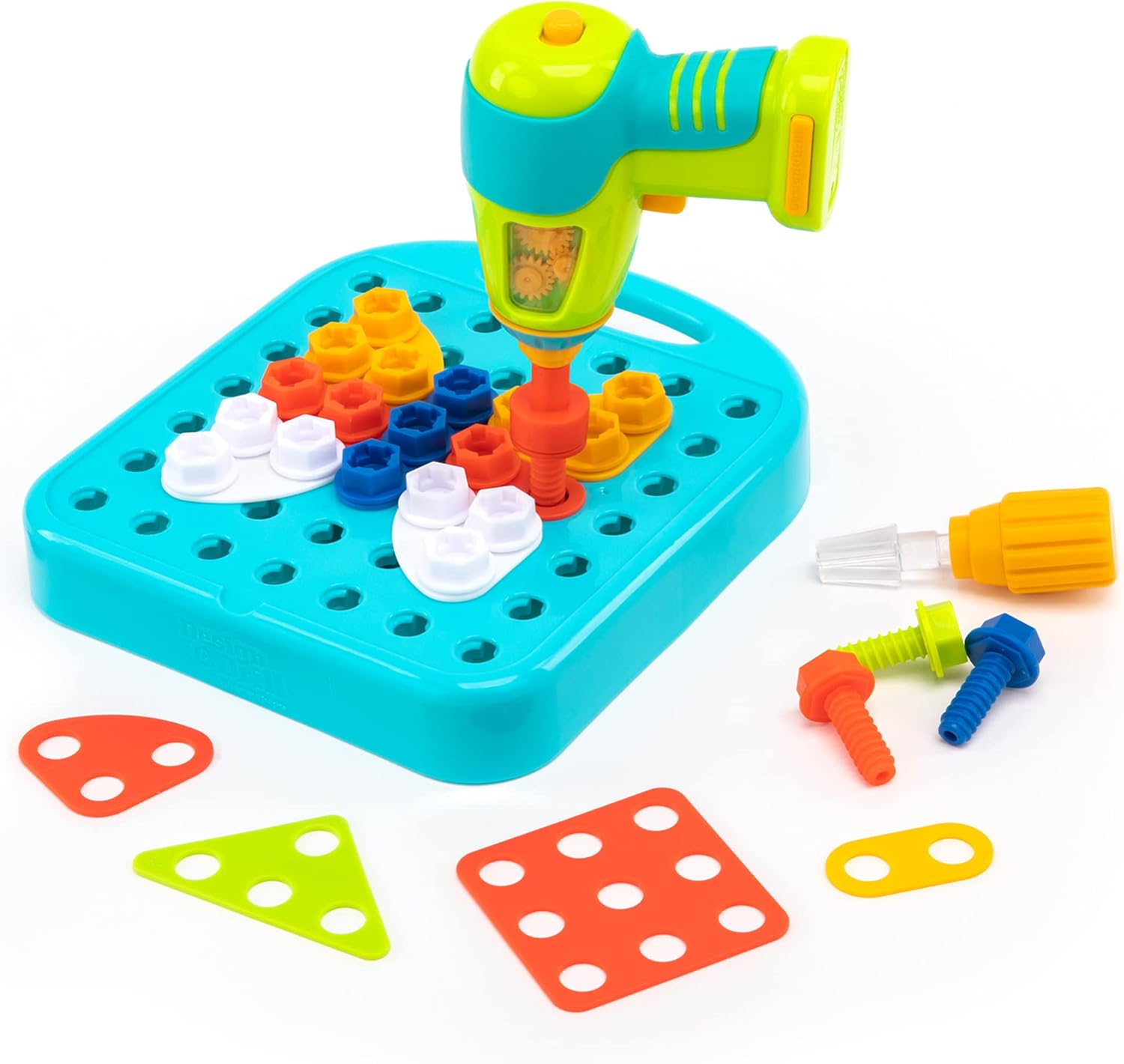 Design & Drill Workshop voor Kinderen: 73 Stukken met Elektrische Boormachine | STEM Speelgoed voor Kinderen 3+ | Educatief Bouwspeelgoed voor Creatieve Kids