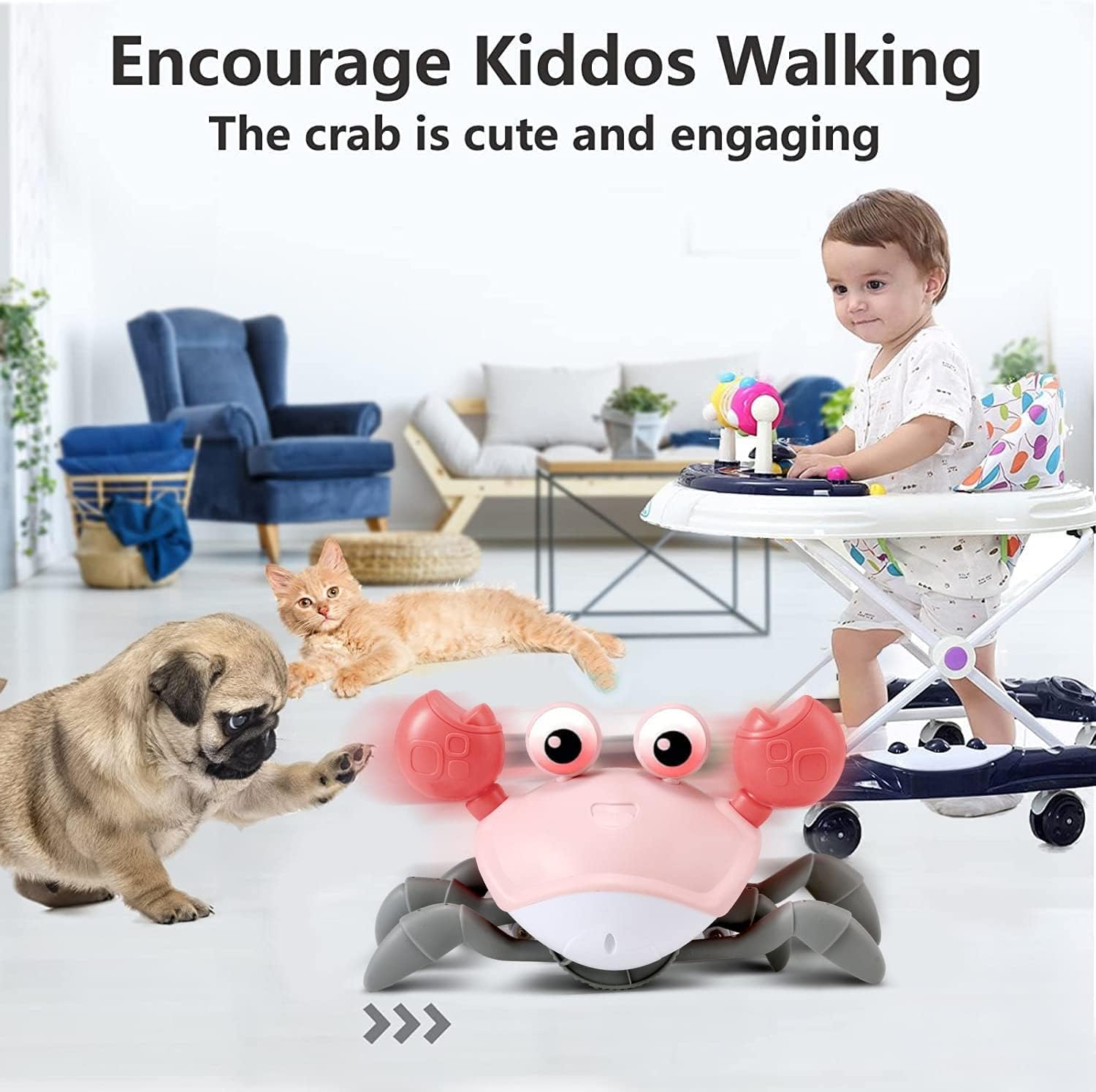 Kruipende Krab Baby Speelgoed | Dierlijke Baby Sensorische Buiklig Speelgoed Leren Kruipen Wandelen Peuter Cadeaus
