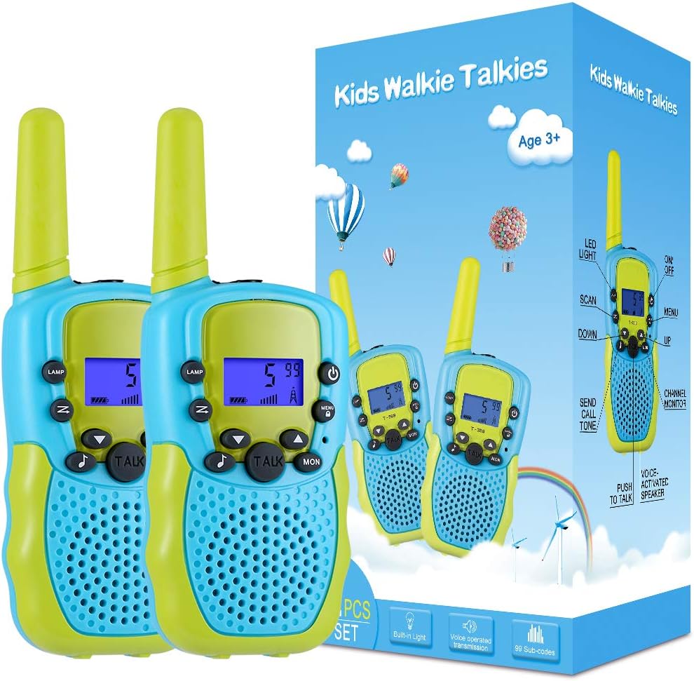 Walkie Talkies Kinderen | 22 Kanalen & LCD Zaklamp | 2-Way Radio Speelgoed 3-12 Jaar, Bereik 3 km