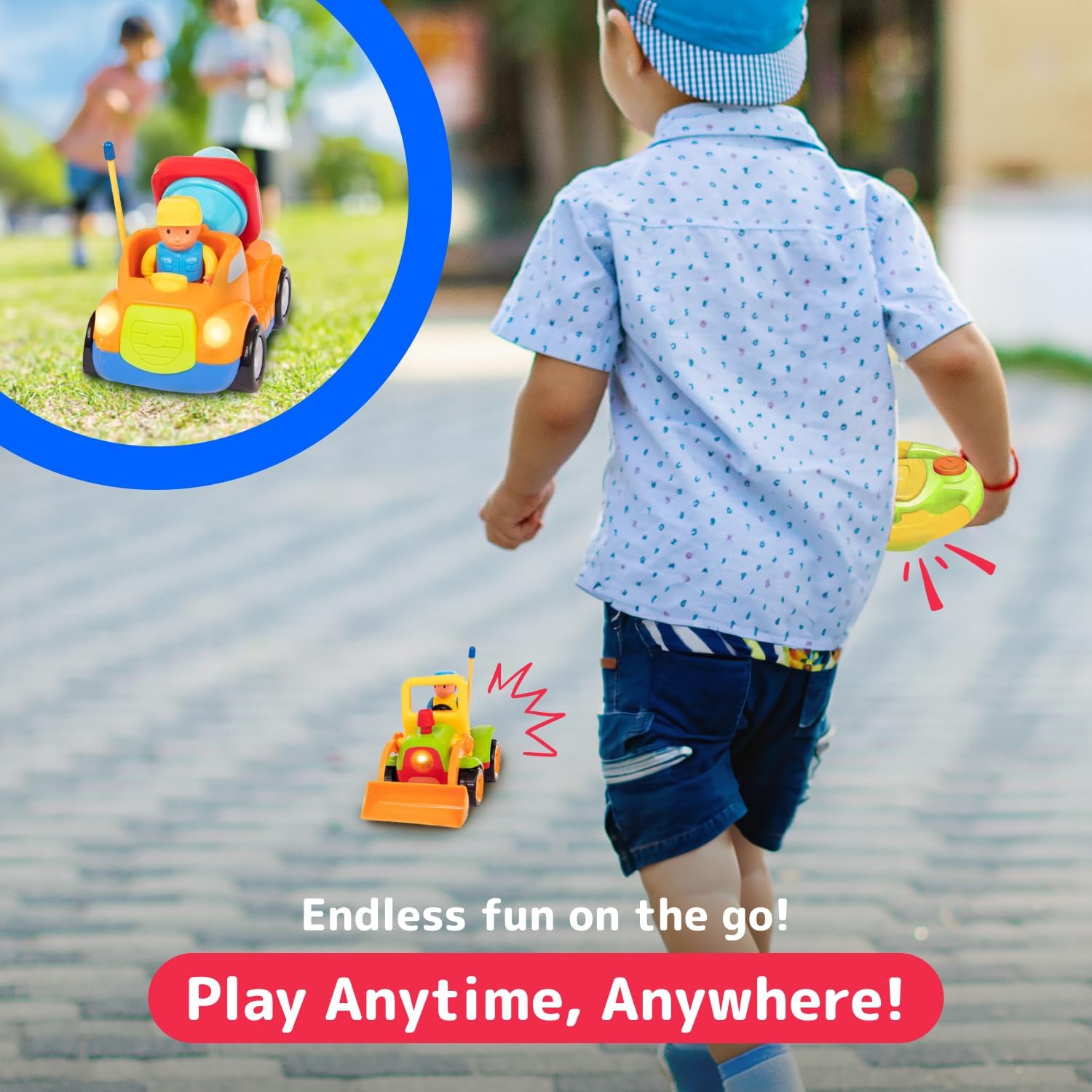 Cartoon RC Auto 2-Pack | Politie & Raceauto, Afstandsbediening Speelgoed Peuters