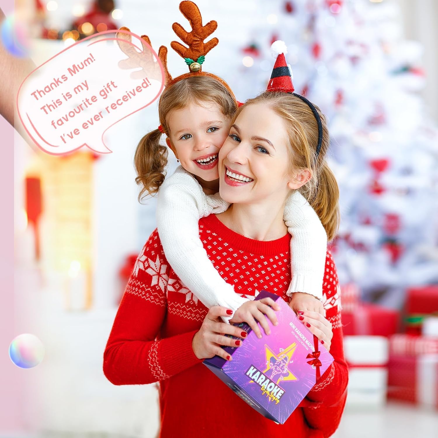 Mini karaoke machine | Bluetooth speaker met 2 draadloze microfoons