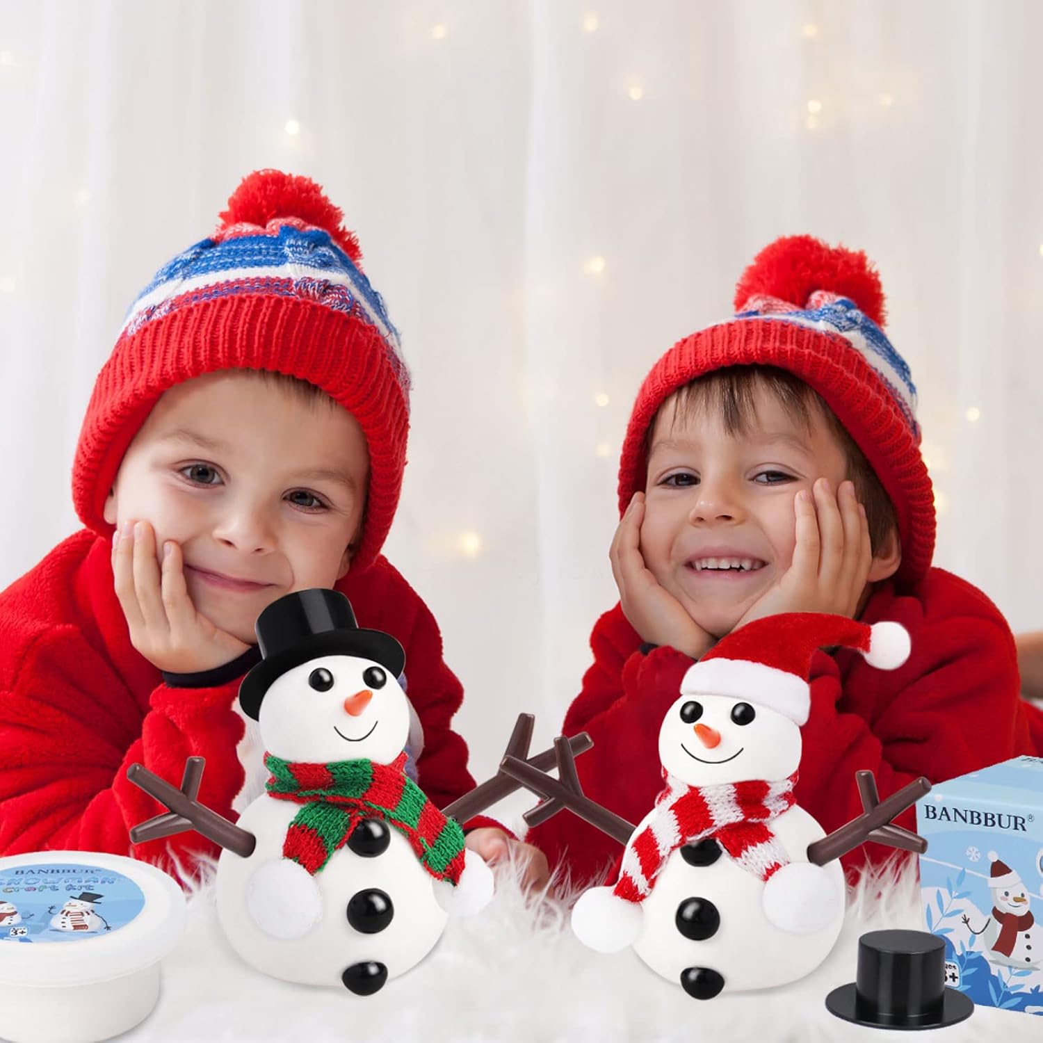 DIY sneeuwpop klei set | Knutsel kerstcadeau kinderen