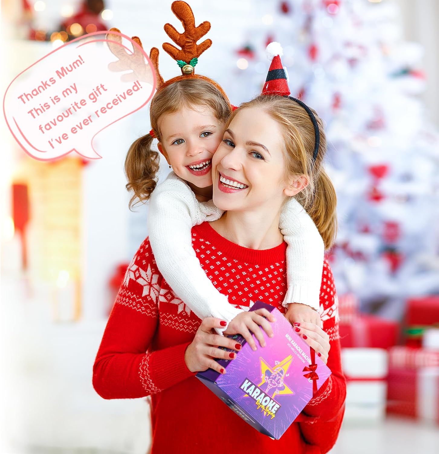 Mini karaoke machine | Bluetooth speaker met 2 draadloze microfoons