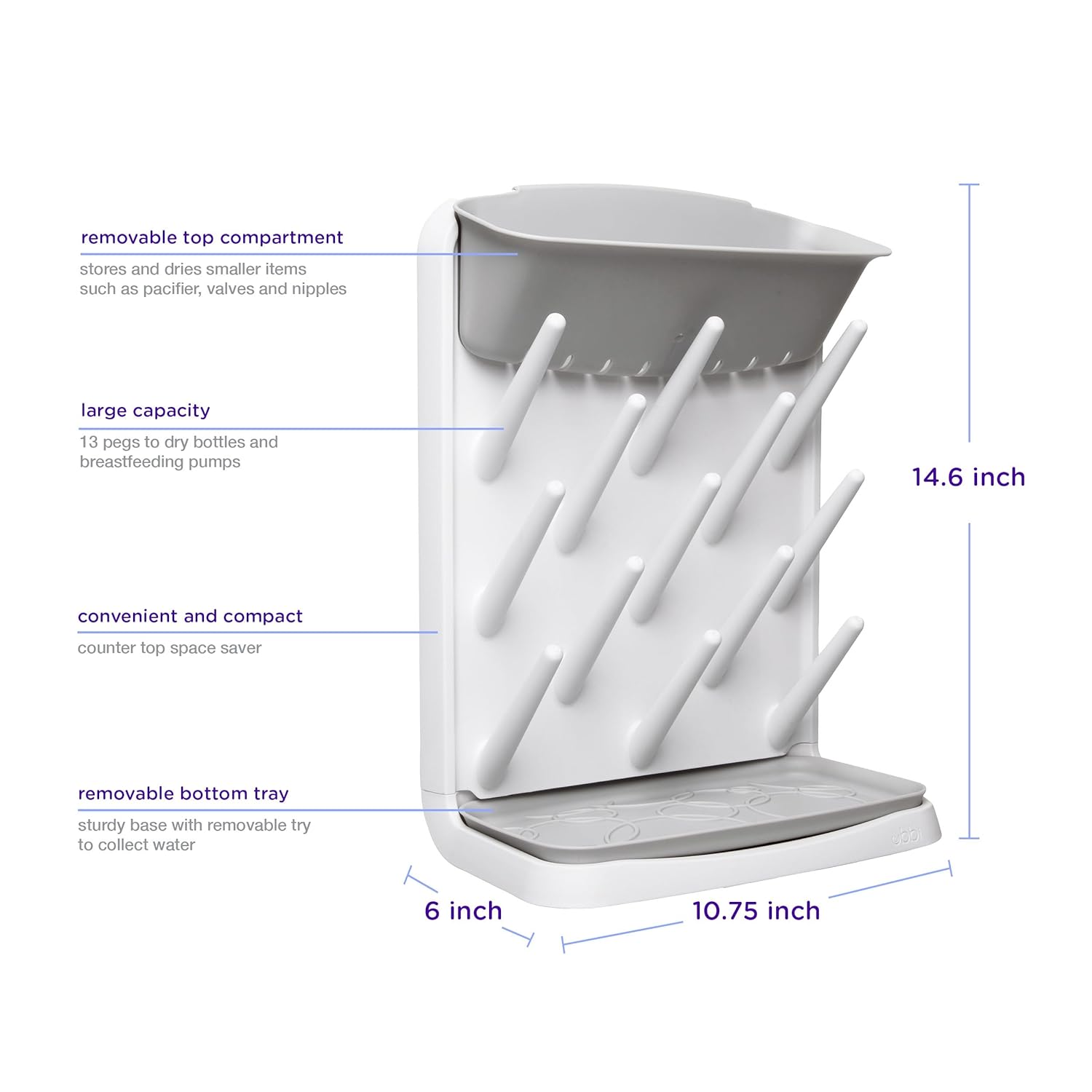 Verticale Flesdroogrek voor Baby's | Babyaccessoires Flesorganizer en Antislip Droogplank