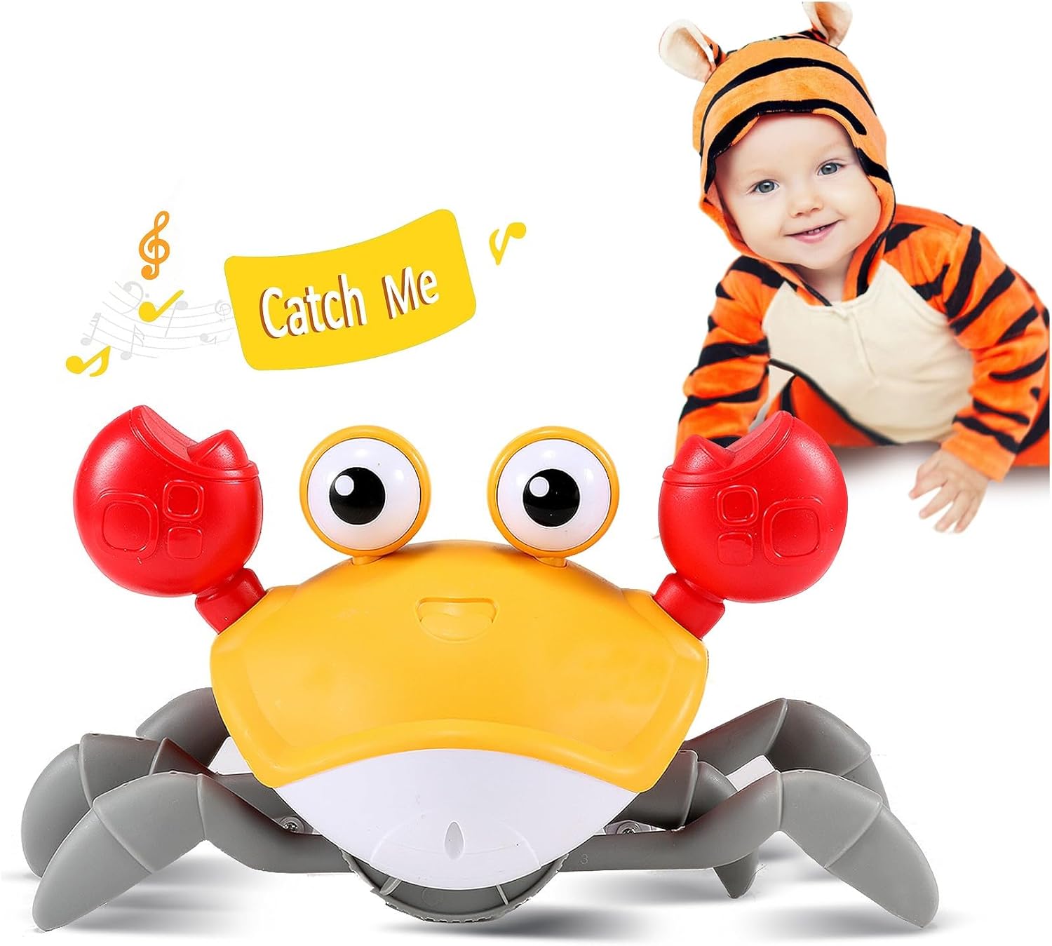 Kruipende Krab Baby Speelgoed | Dierlijke Baby Sensorische Buiklig Speelgoed Leren Kruipen Wandelen Peuter Cadeaus