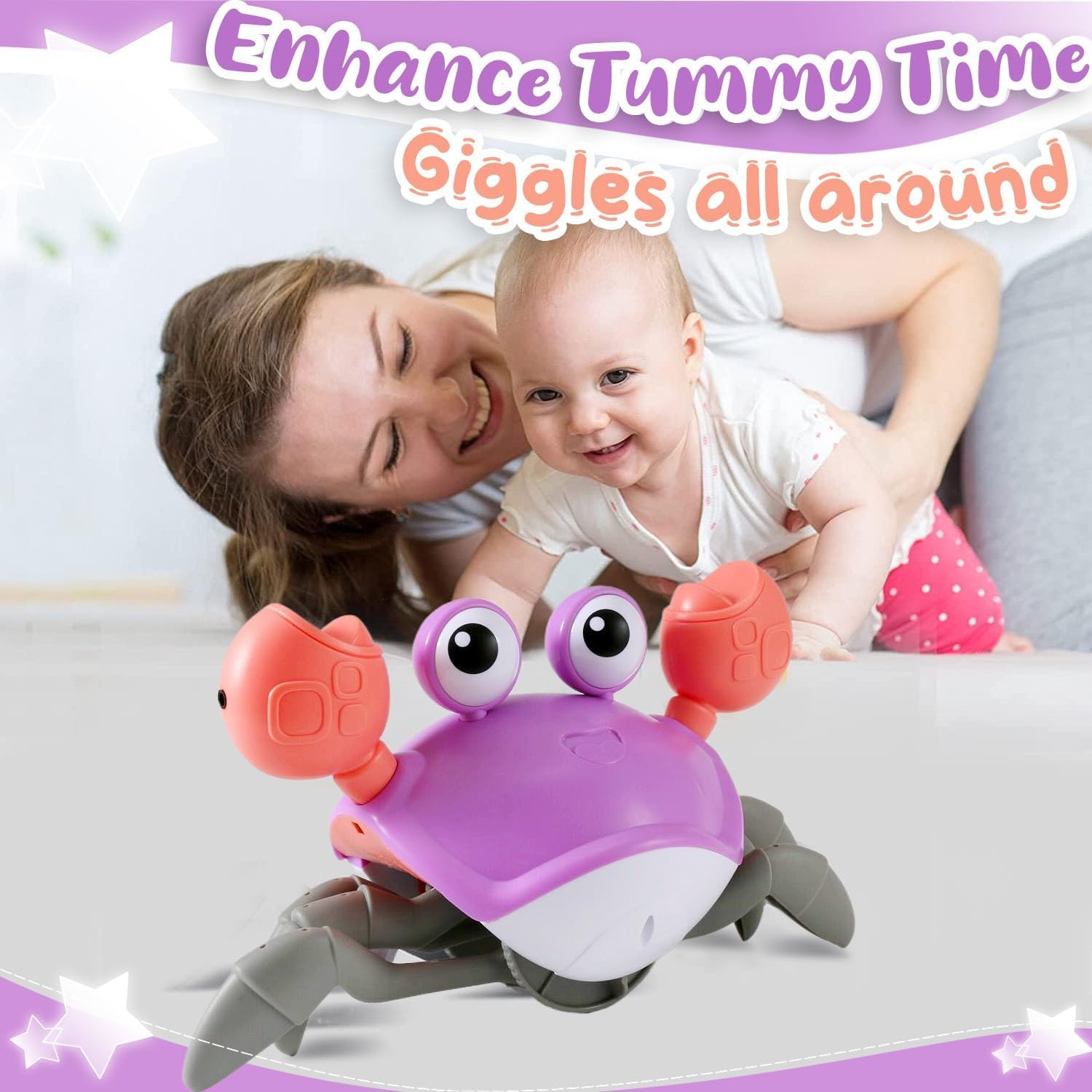 Kruipende Krab Baby Speelgoed – Muziek & Tummy Time Ontwikkeling 6-18 mnd