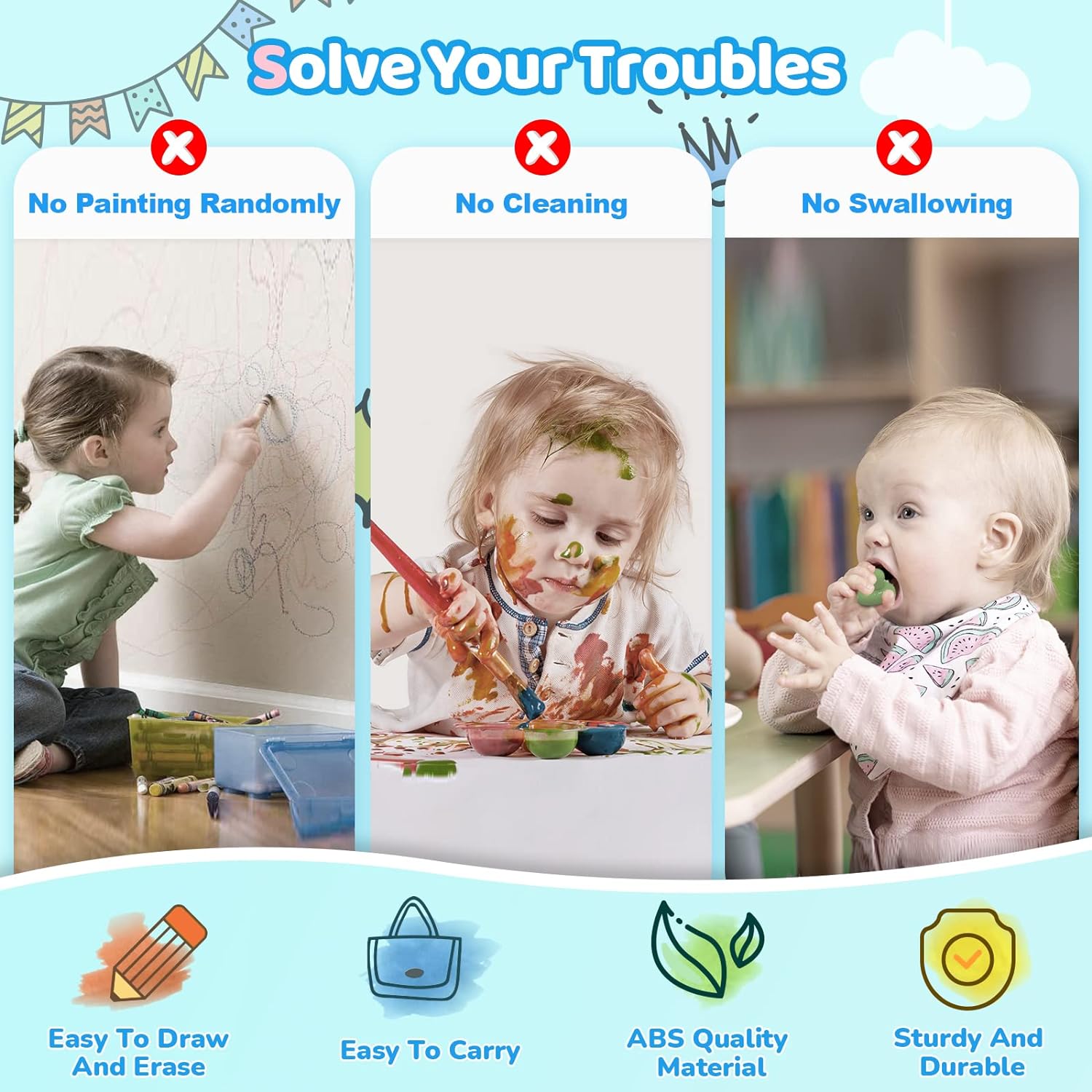 Magnetisch Tekenbord | Kladblok, leer- en educatief speelgoed voor 1-2-3 jaar