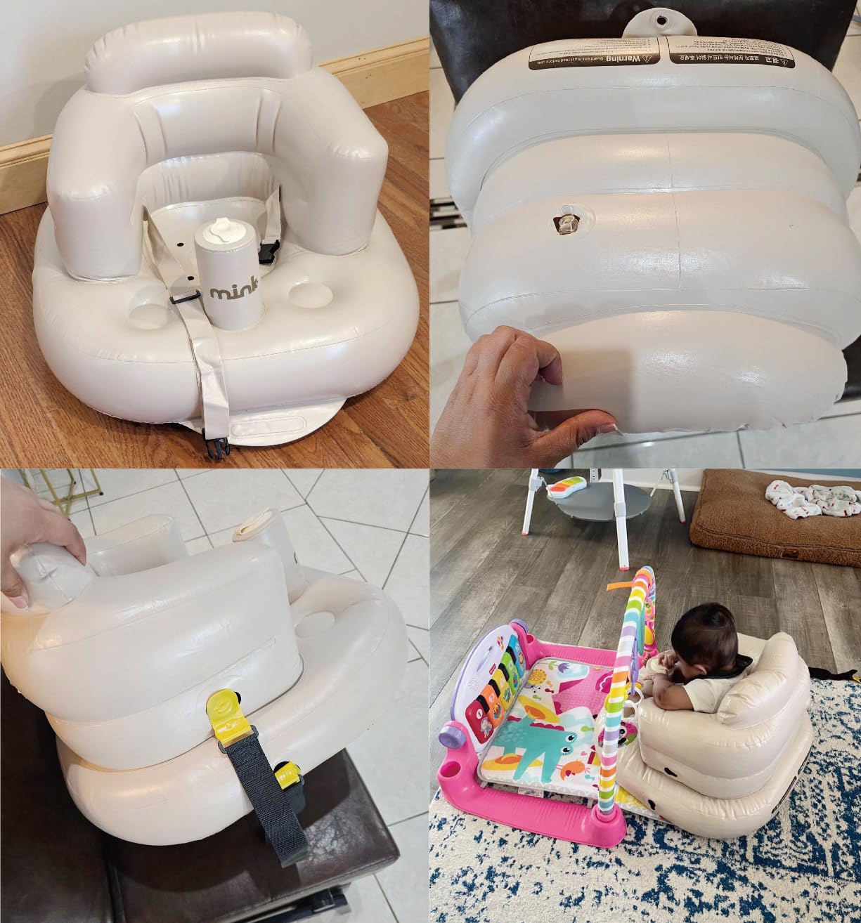 Opblaasbare Baby Zitstoel met Ingebouwde Pomp | Vloerstoel Ideaal om te Zitten en Leren Spelen voor Baby's vanaf 3 Maanden