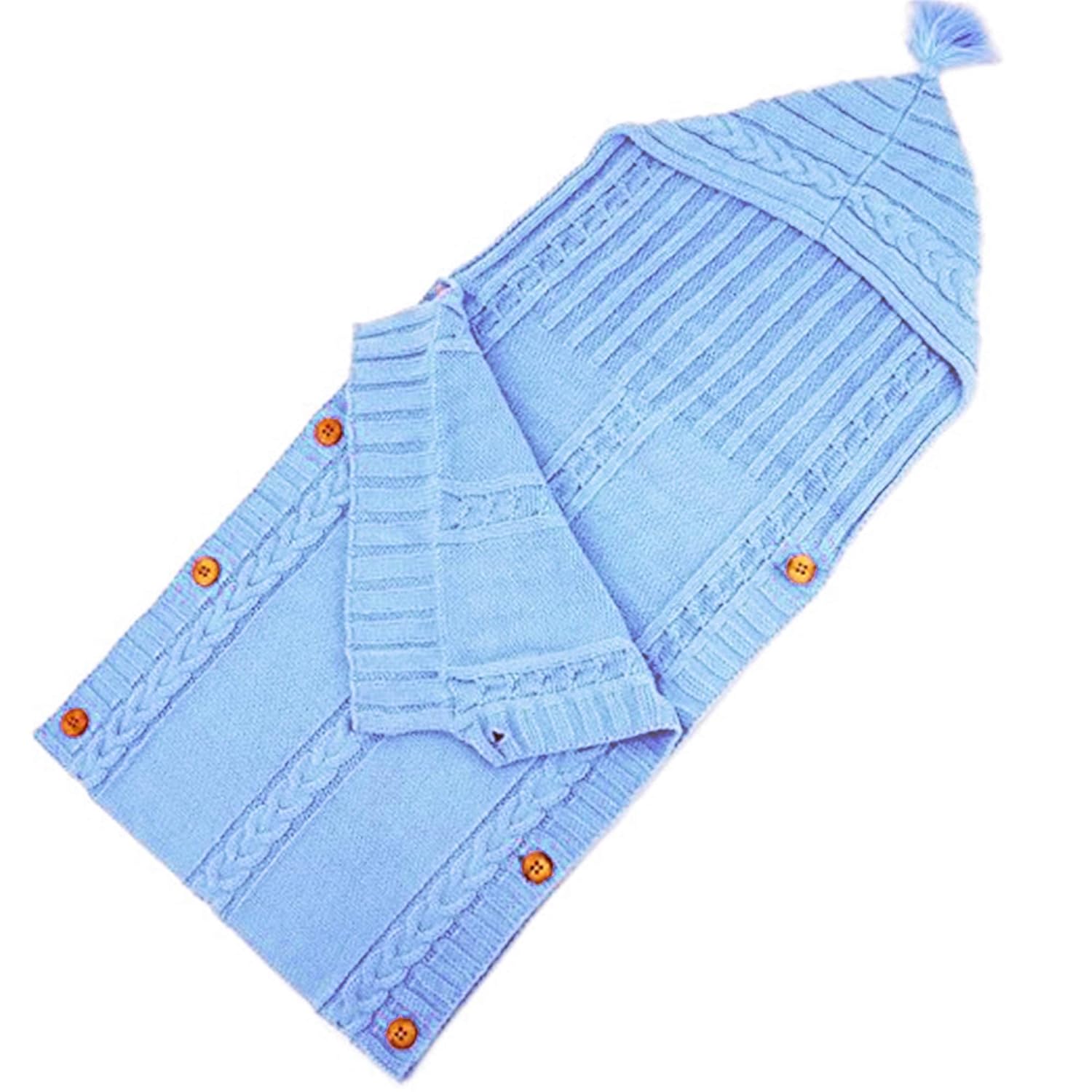 Gebreide baby wikkeldeken|Slaapzak 0-6 maanden voor kinderwagen