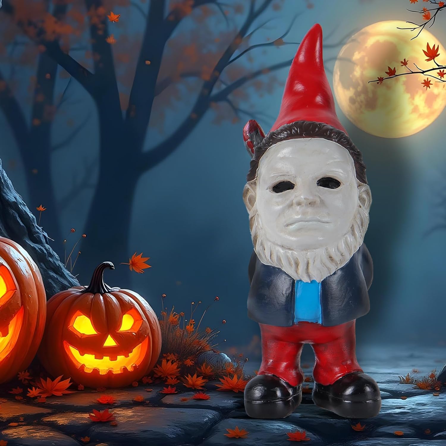 Horror tuinbeeld kabouter | Halloween decoratie binnen & buiten