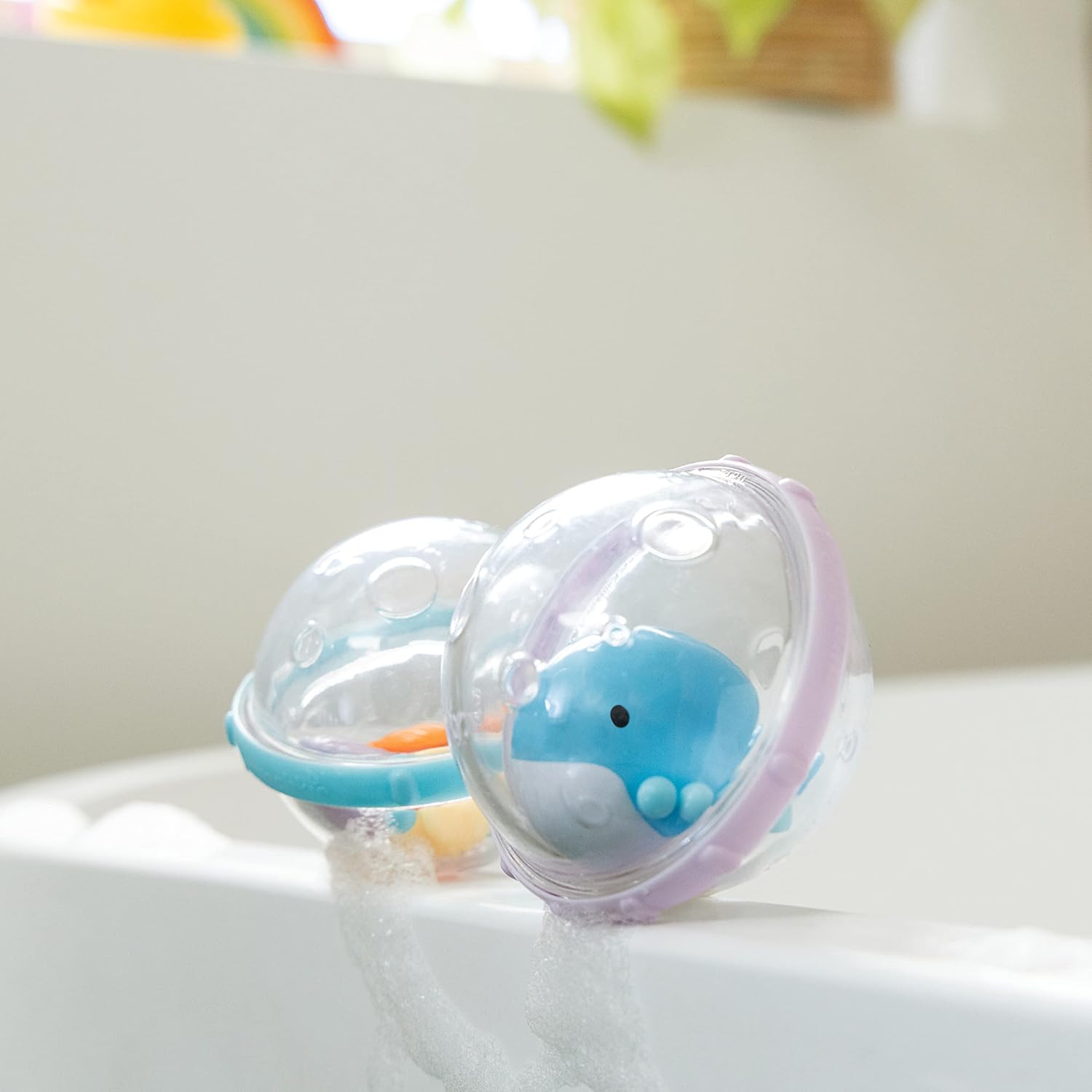 4-Delige Drijvende Bad Speelgoed Set voor Baby’s | Stimuleert Zintuigen Met Getextureerde Ringen & Kleurrijke Bubbels | Veilig en Leuk voor Baby’s van 4+ Maanden