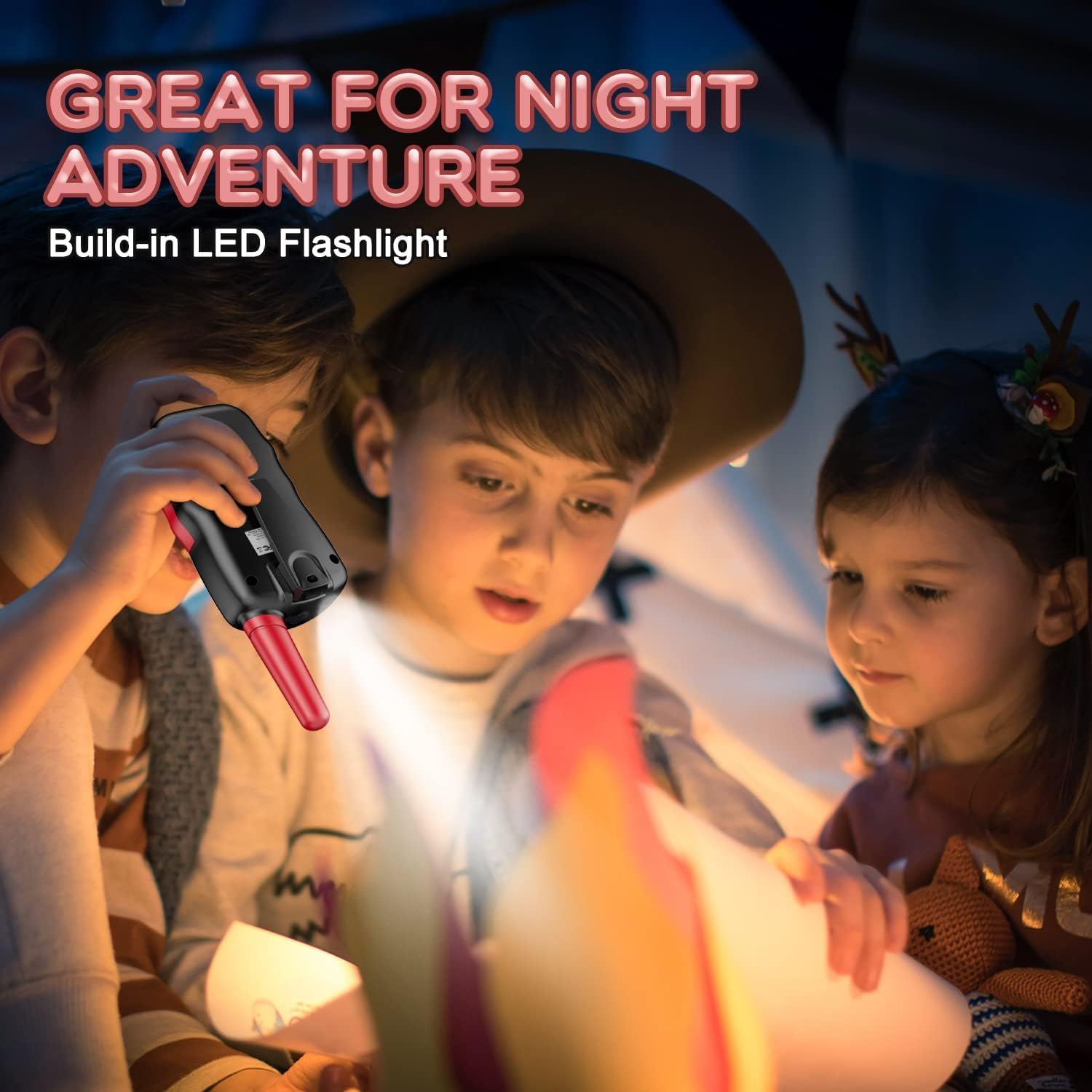 Walkie Talkies Kinderen | 22 Kanalen & LCD Zaklamp | 2-Way Radio Speelgoed 3-12 Jaar, Bereik 3 km