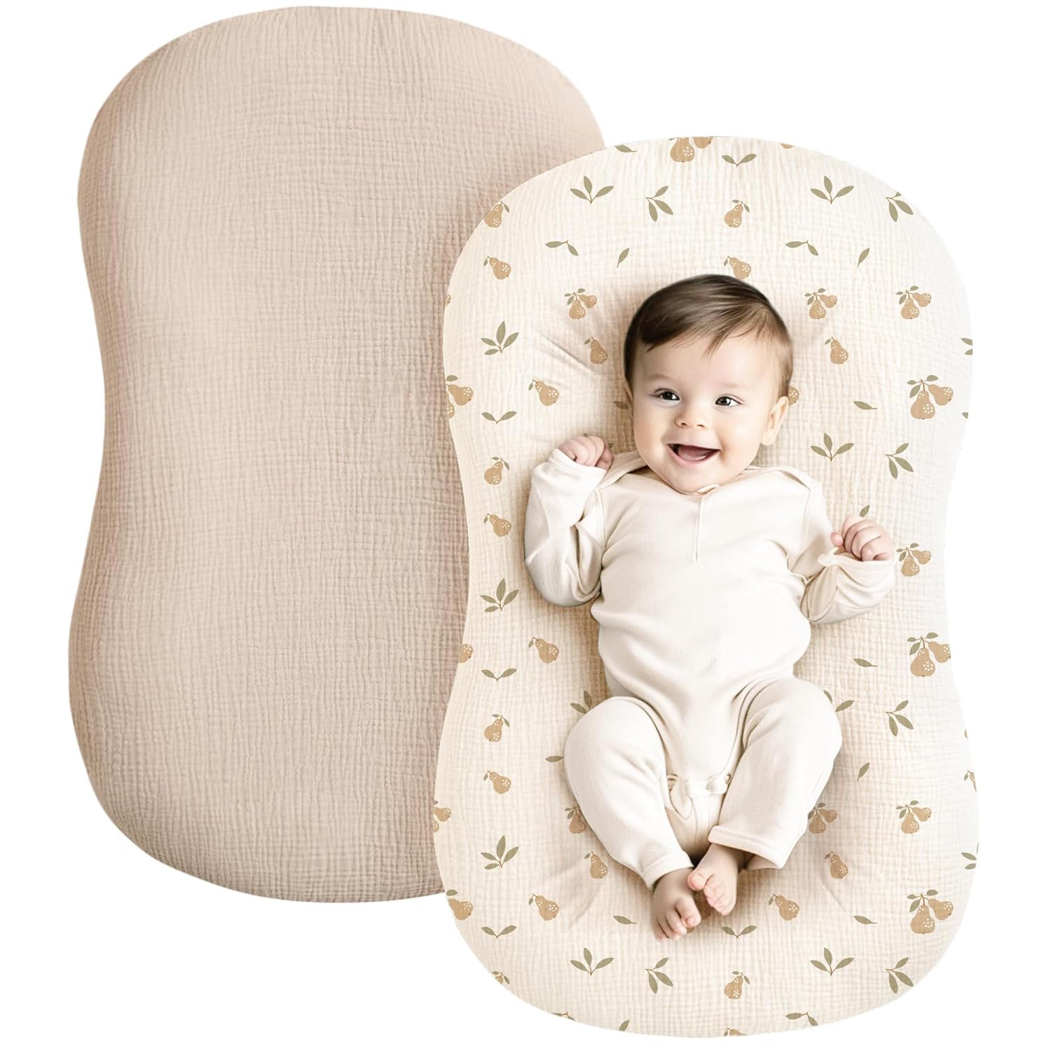 2 Pack Baby Lounger Overtrek | Zachte en Ademende Lounger Overtrek voor Pasgeborenen