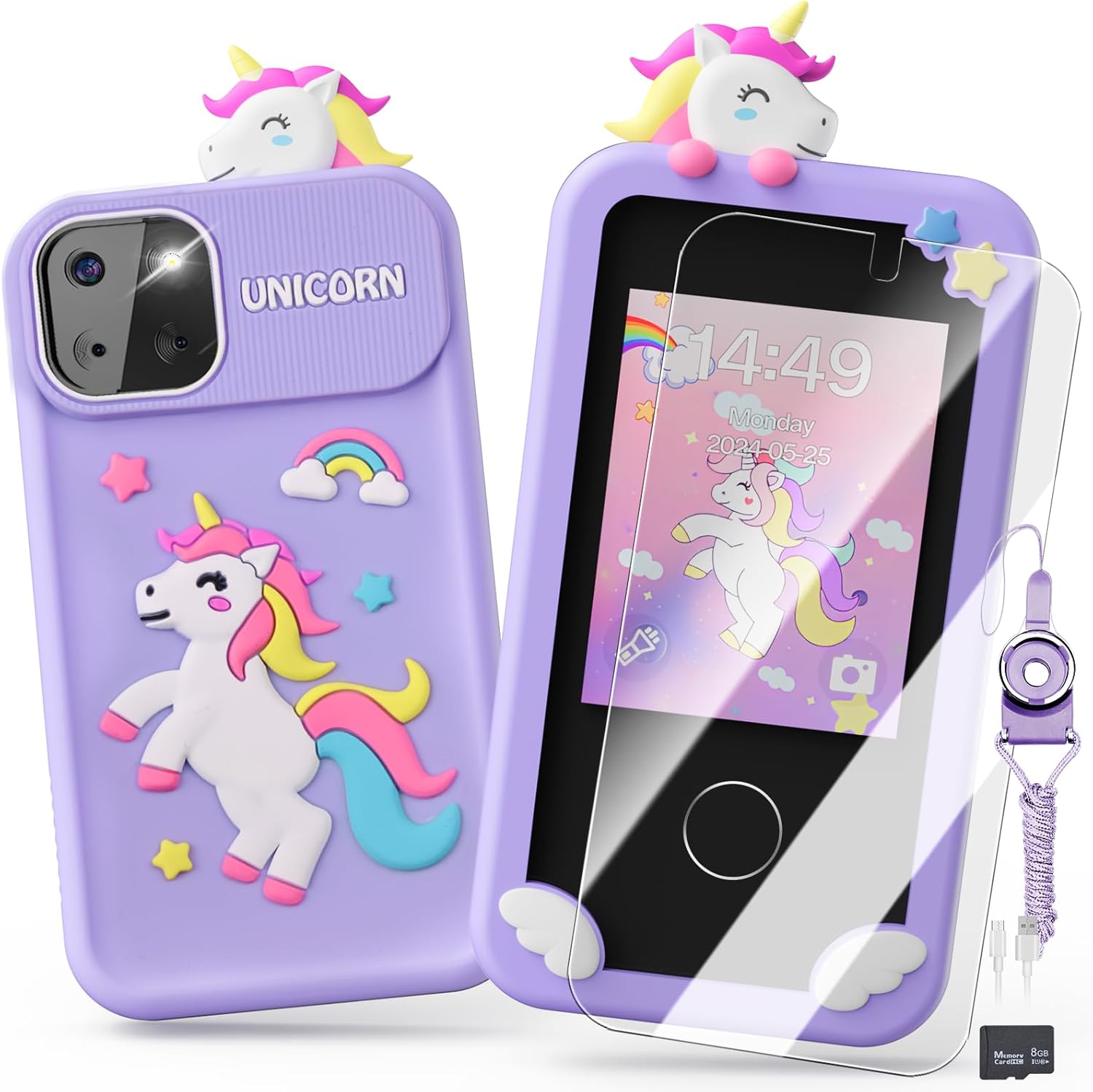 Kids Speelgoed Telefoon | Educatieve Mobiele Telefoon voor Jongens 3-9 Jaar | 16 Leerspellen | Camera & Muziekspeler | Kerstcadeau