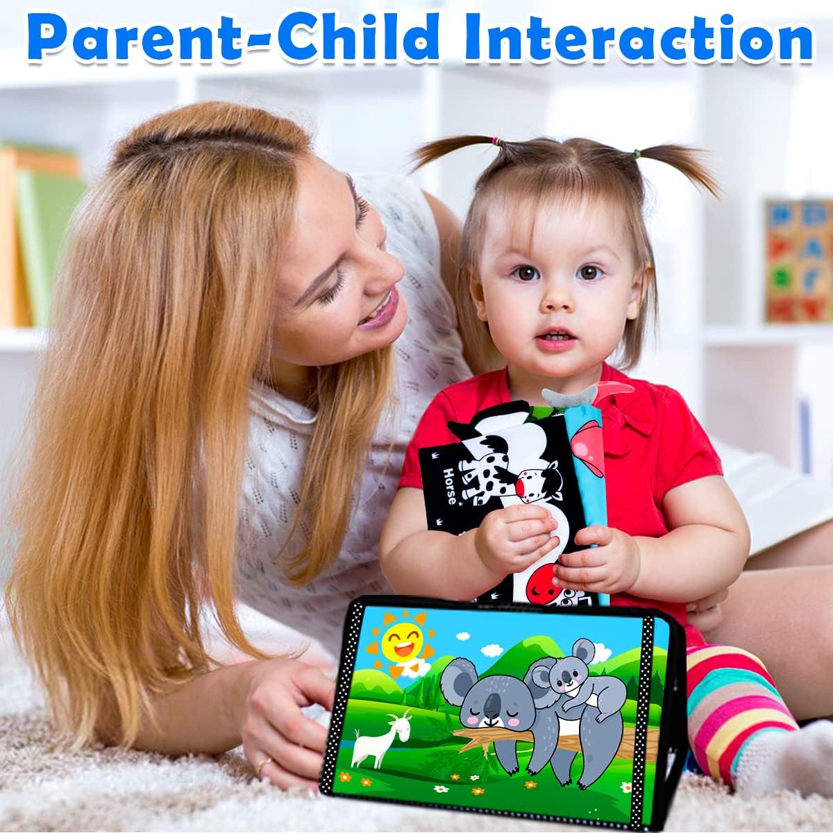 Baby speelgoed 0-6 mnd | tummy time spiegel & zwart-wit boek Montessori sensorisch