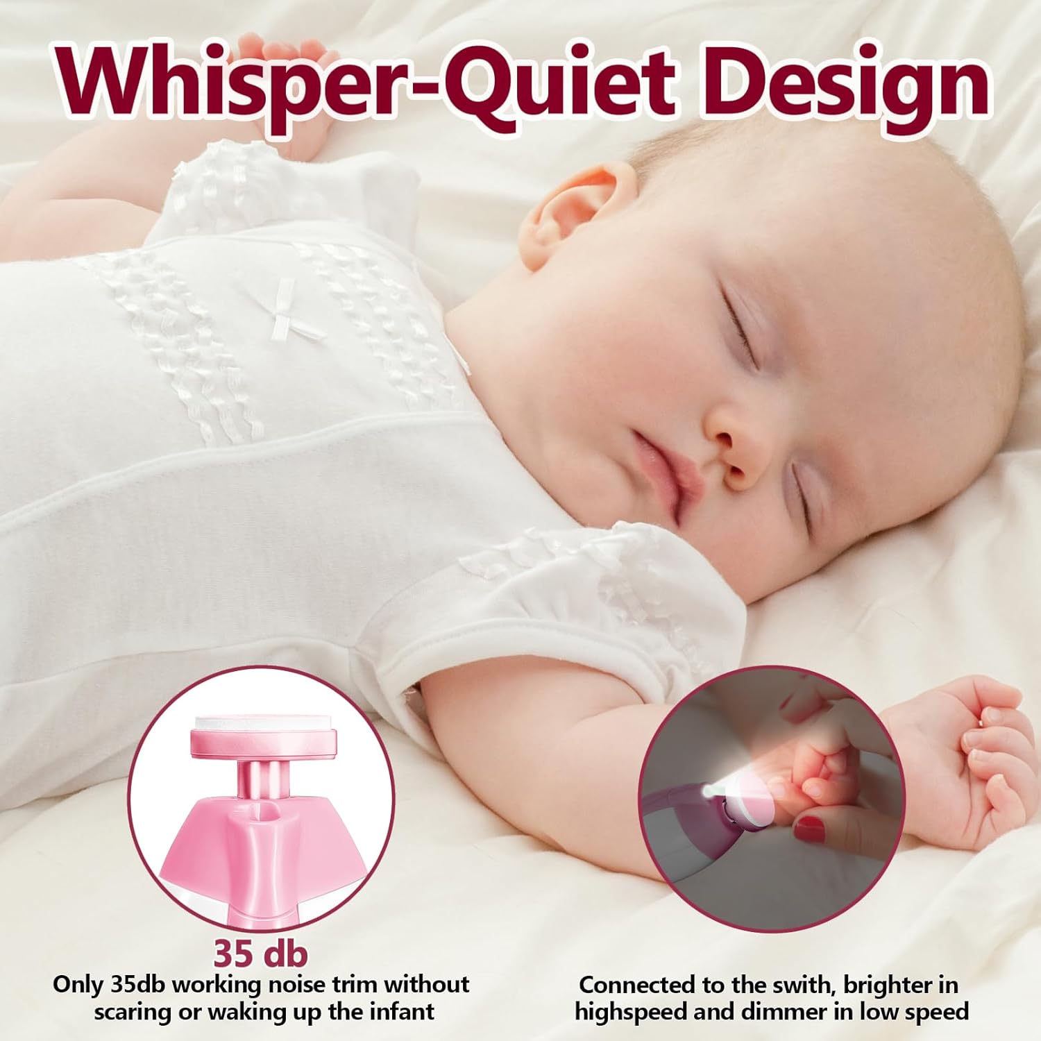 Elektrische baby nageltrimmer | 6-in-1 nagelvijl & manicure set voor baby en volwassenen