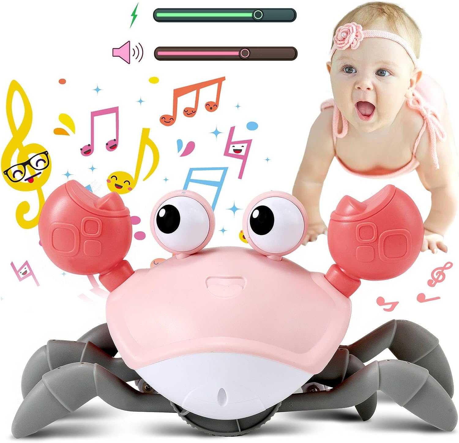 Kruipende Krab Baby Speelgoed | Dierlijke Baby Sensorische Buiklig Speelgoed Leren Kruipen Wandelen Peuter Cadeaus