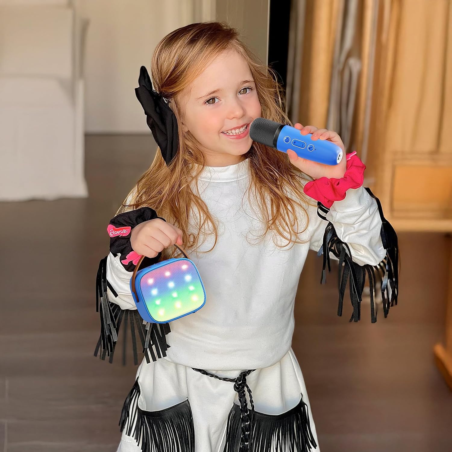 Mini karaoke machine | Bluetooth speaker met 2 draadloze microfoons