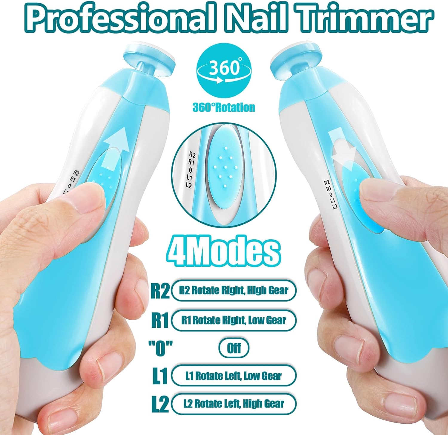 Elektrische baby nageltrimmer | 6-in-1 nagelvijl & manicure set voor baby en volwassenen