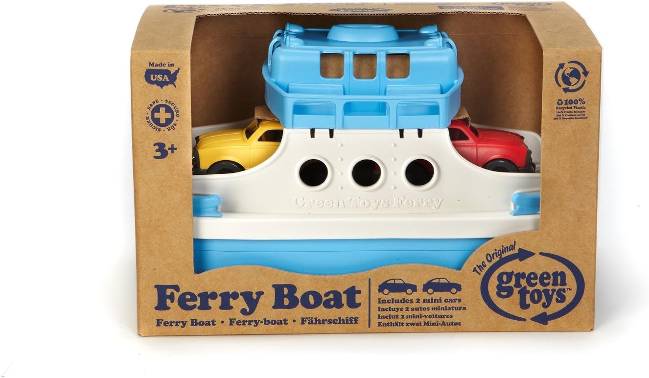 Milieuvriendelijke Veerboot Bad Speelgoed | Inclusief 2 Mini Auto’s, Veilig & Duurzaam, 100% Gerecycled Plastic, BPA-vrij
